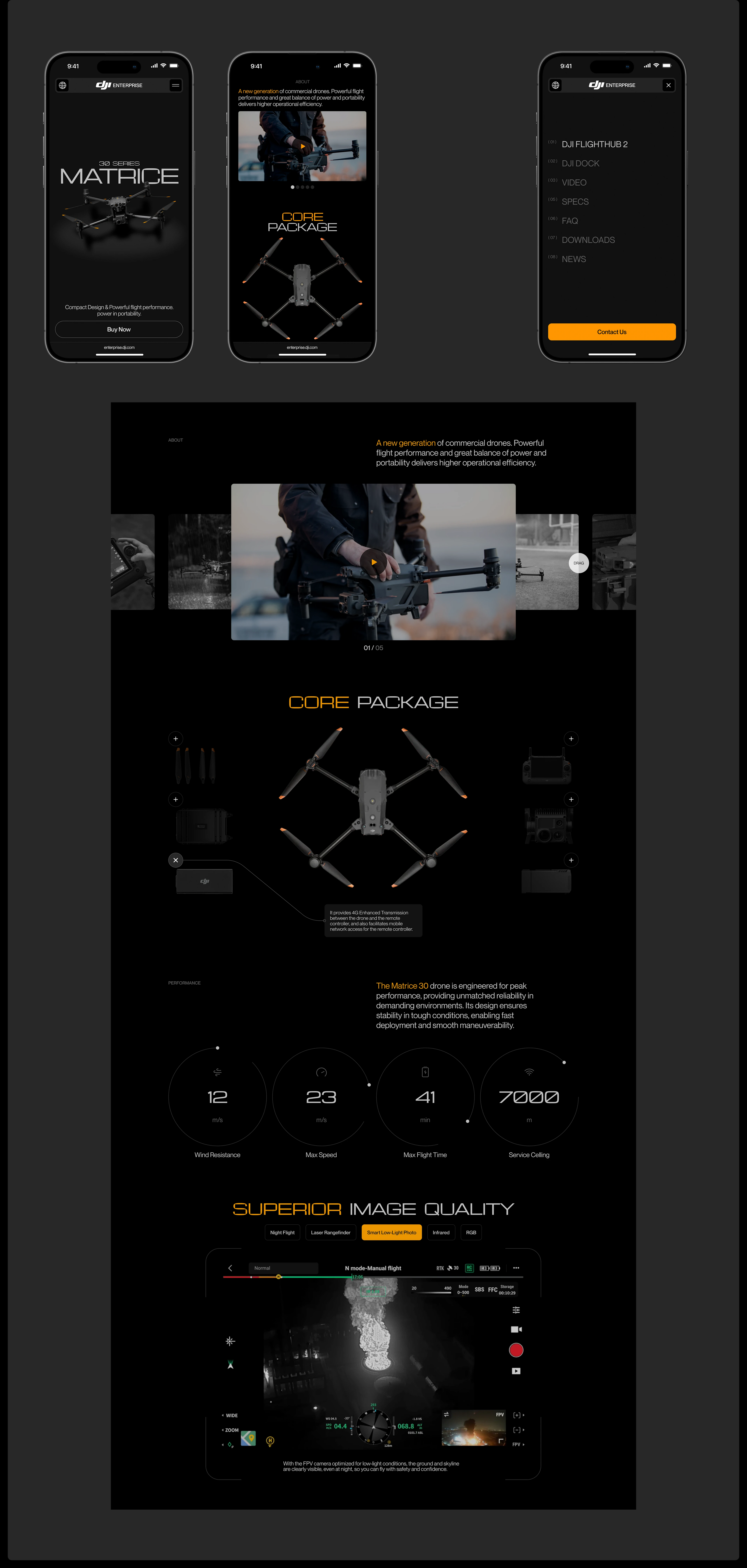 Landing page Dji Matrice 30 — Изображение №3 — Интерфейсы, Брендинг на Dprofile