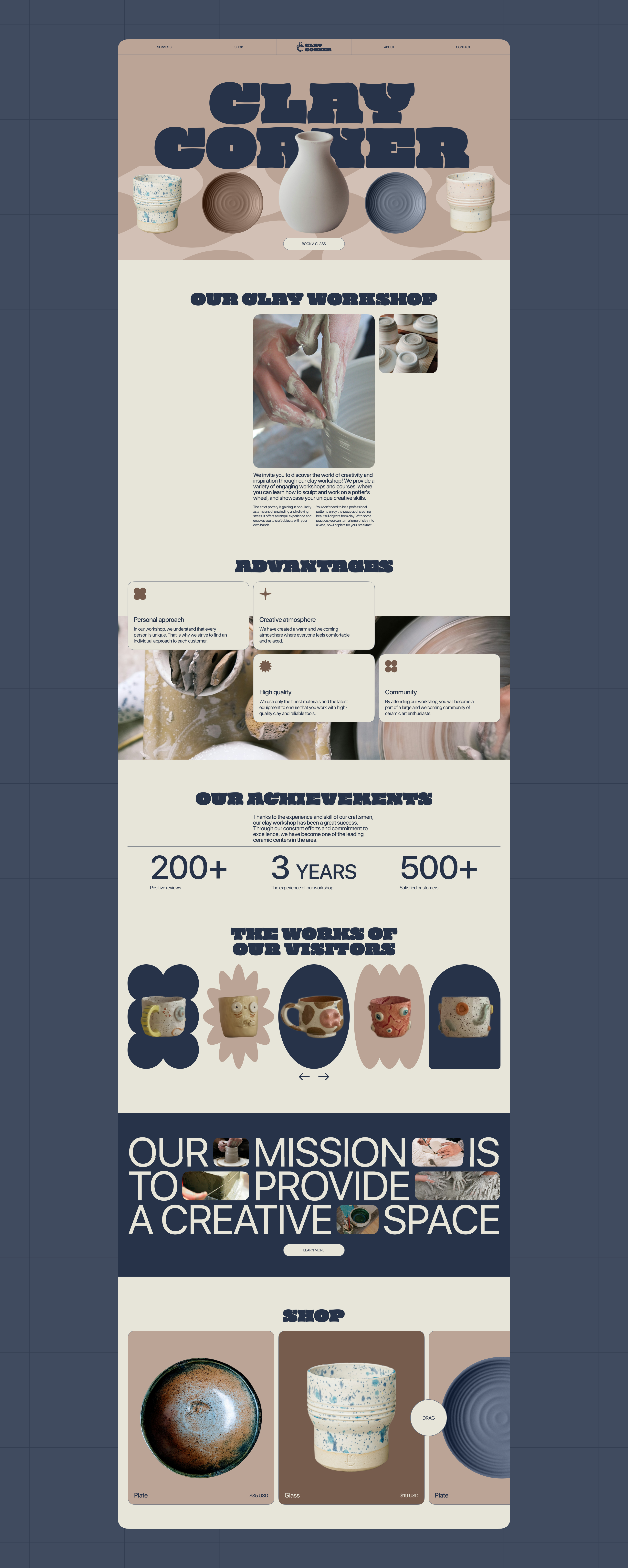 Clay Corner | Corporate Website — Изображение №4 — Интерфейсы на Dprofile