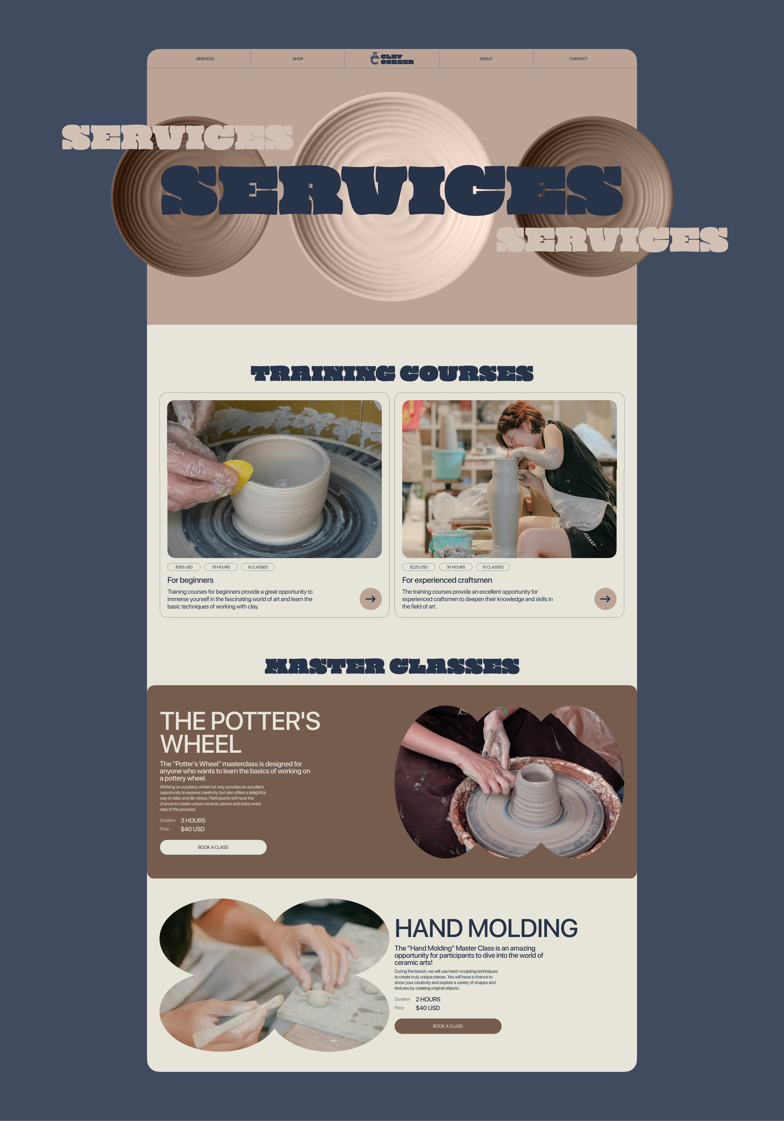 Clay Corner | Corporate Website — Изображение №6 — Интерфейсы на Dprofile