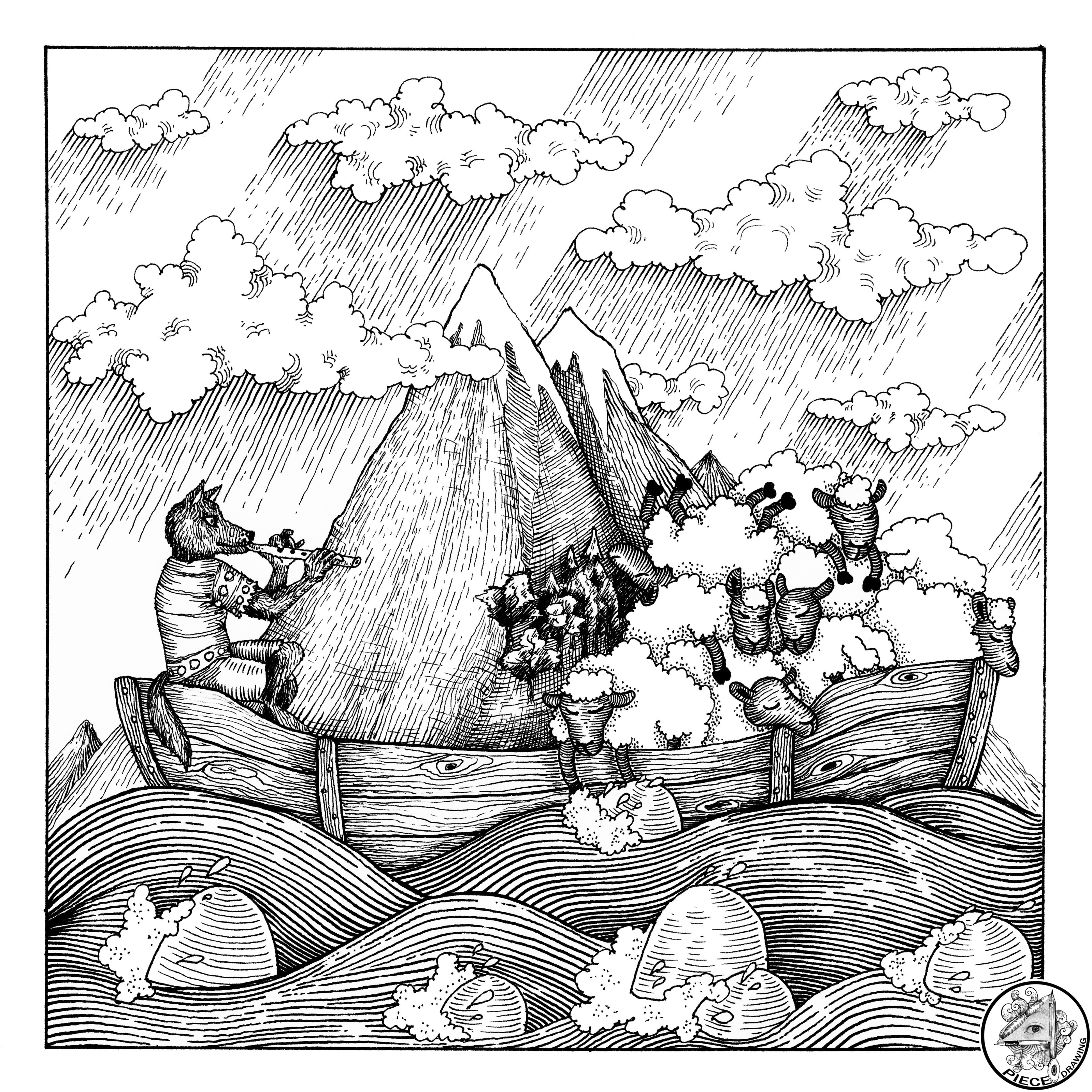 Волк и овцы — Изображение №1 — Иллюстрация, Графика на Dprofile
