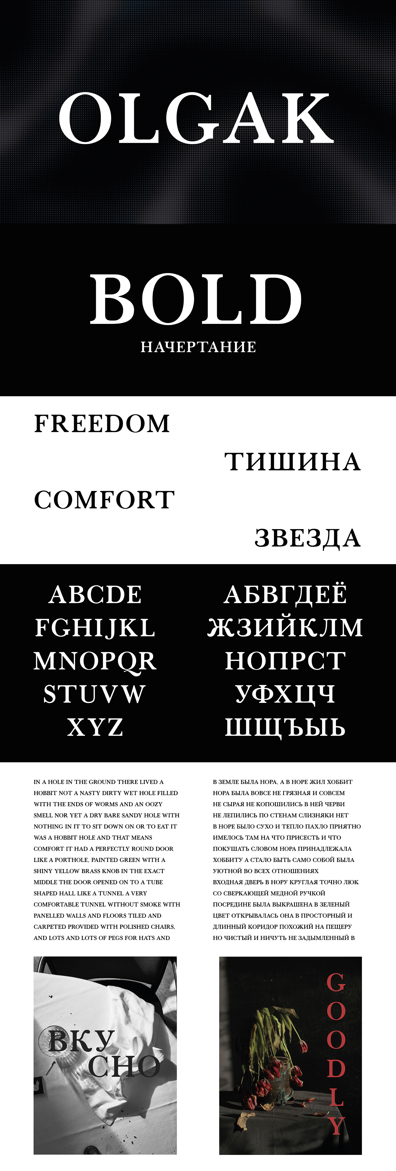 Разработка латинской и кириллической версии шрифта OLGAK — Изображение №1 — Графика на Dprofile