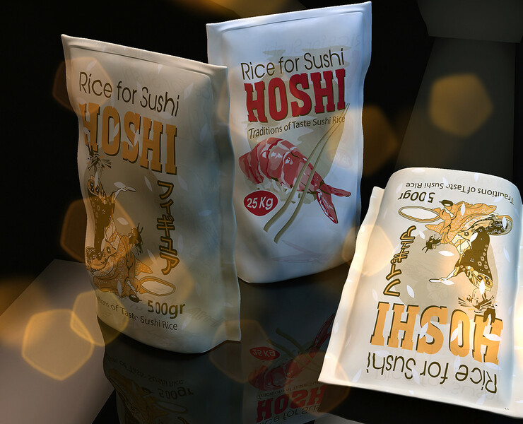 Дизайн упаковки риса "Hoshi" — Брендинг на Dprofile