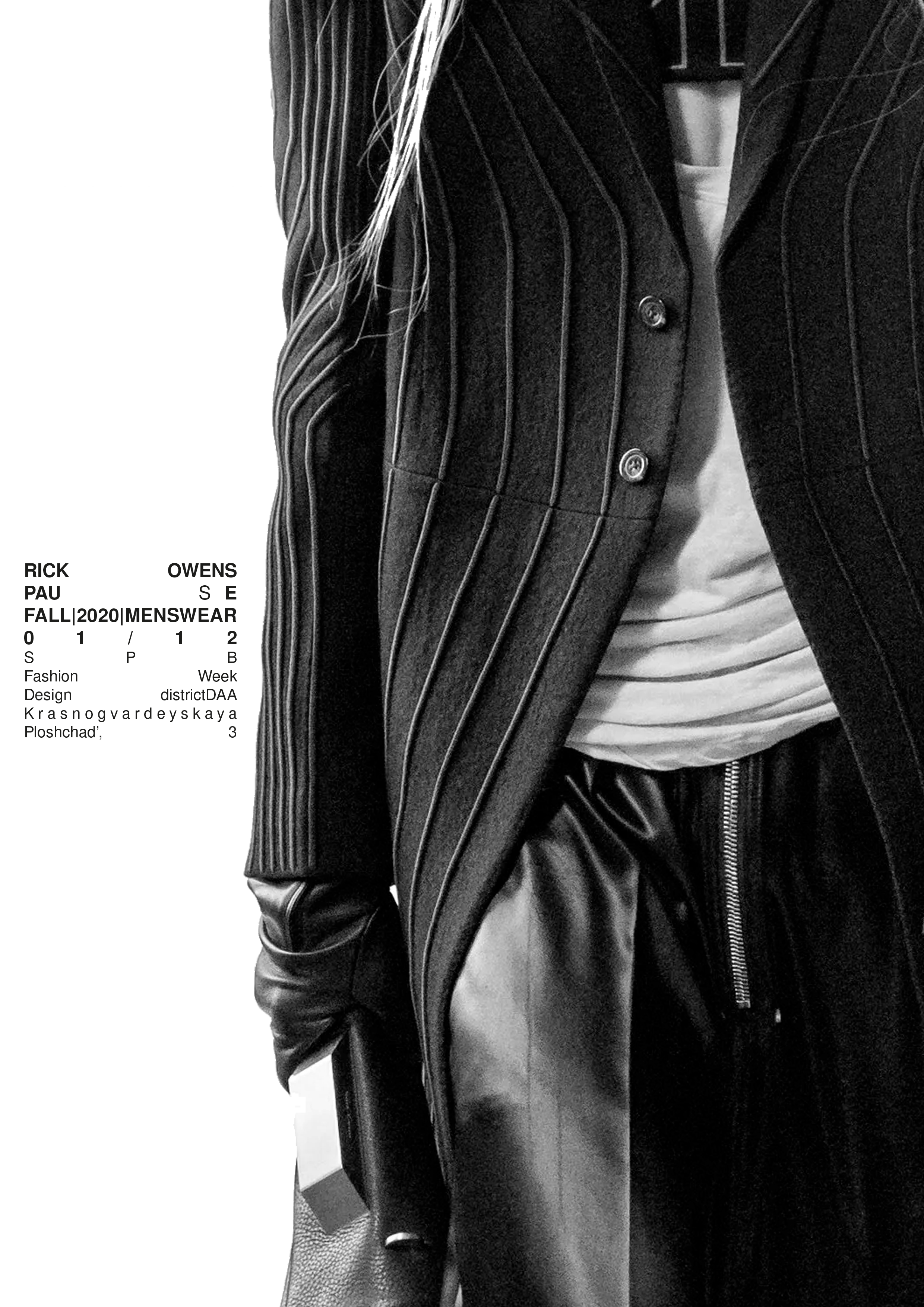 RICK OWENS PAU S E FALL|2020|MENSWEAR SPB Fashion Week — Изображение №2 — Брендинг, Графика на Dprofile