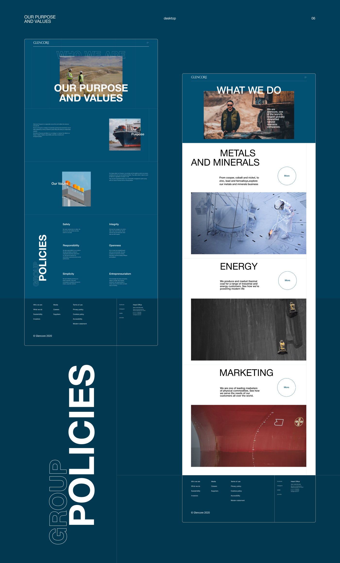 GLENCORE corporate website — Изображение №9 — Интерфейсы, Анимация на Dprofile