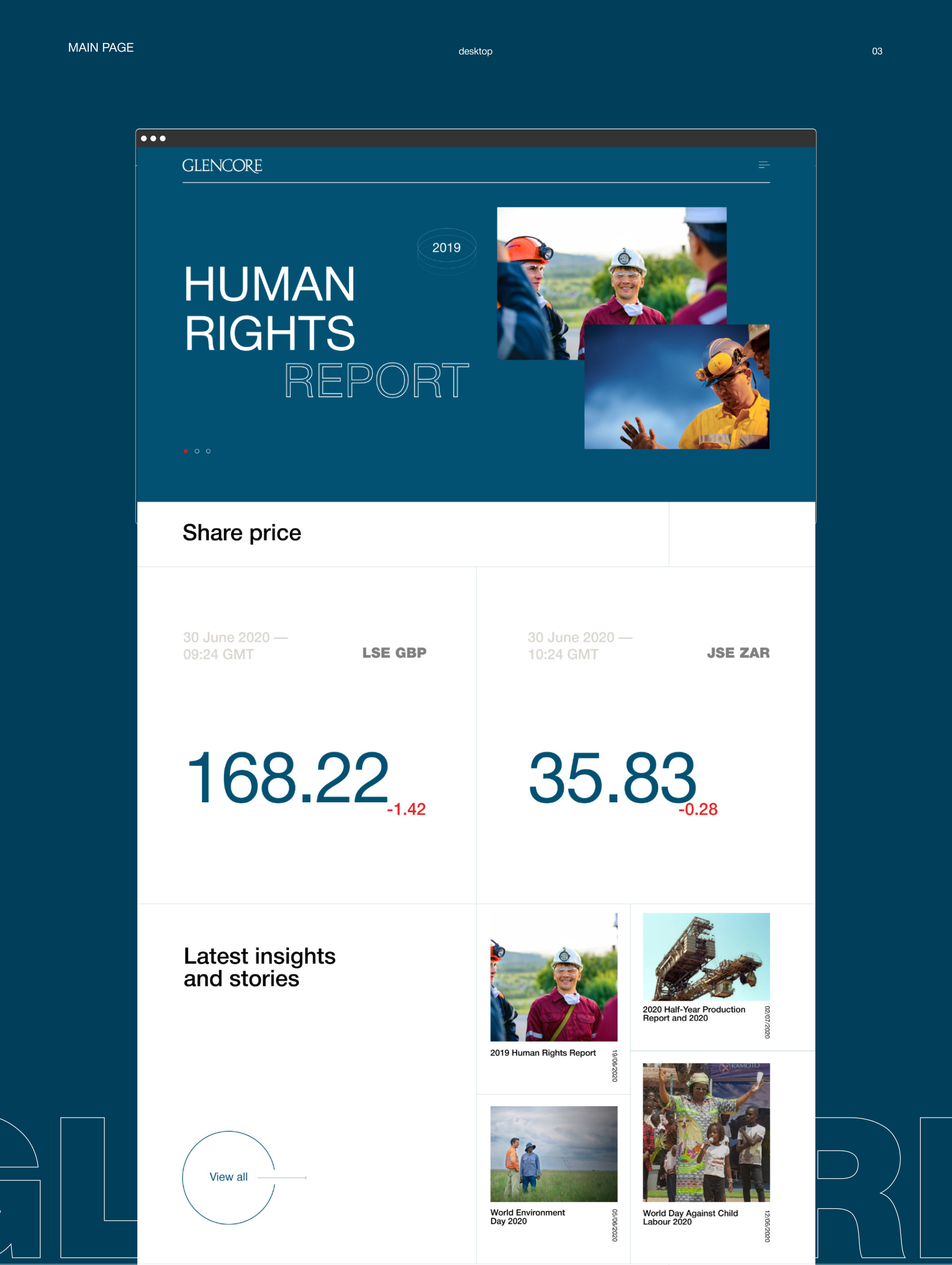 GLENCORE corporate website — Изображение №2 — Интерфейсы, Анимация на Dprofile