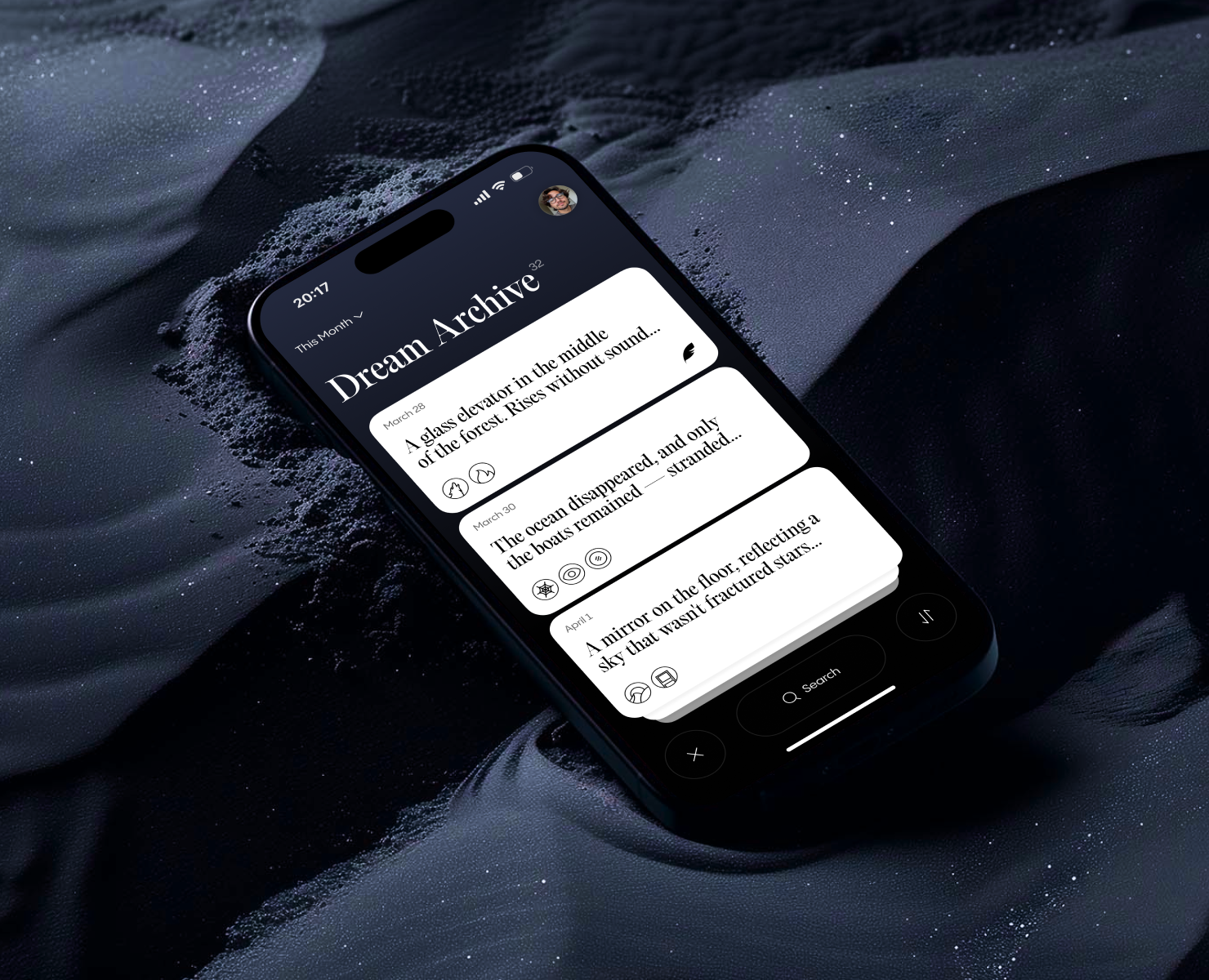Liminal AI — Интерфейсы, Анимация на Dprofile