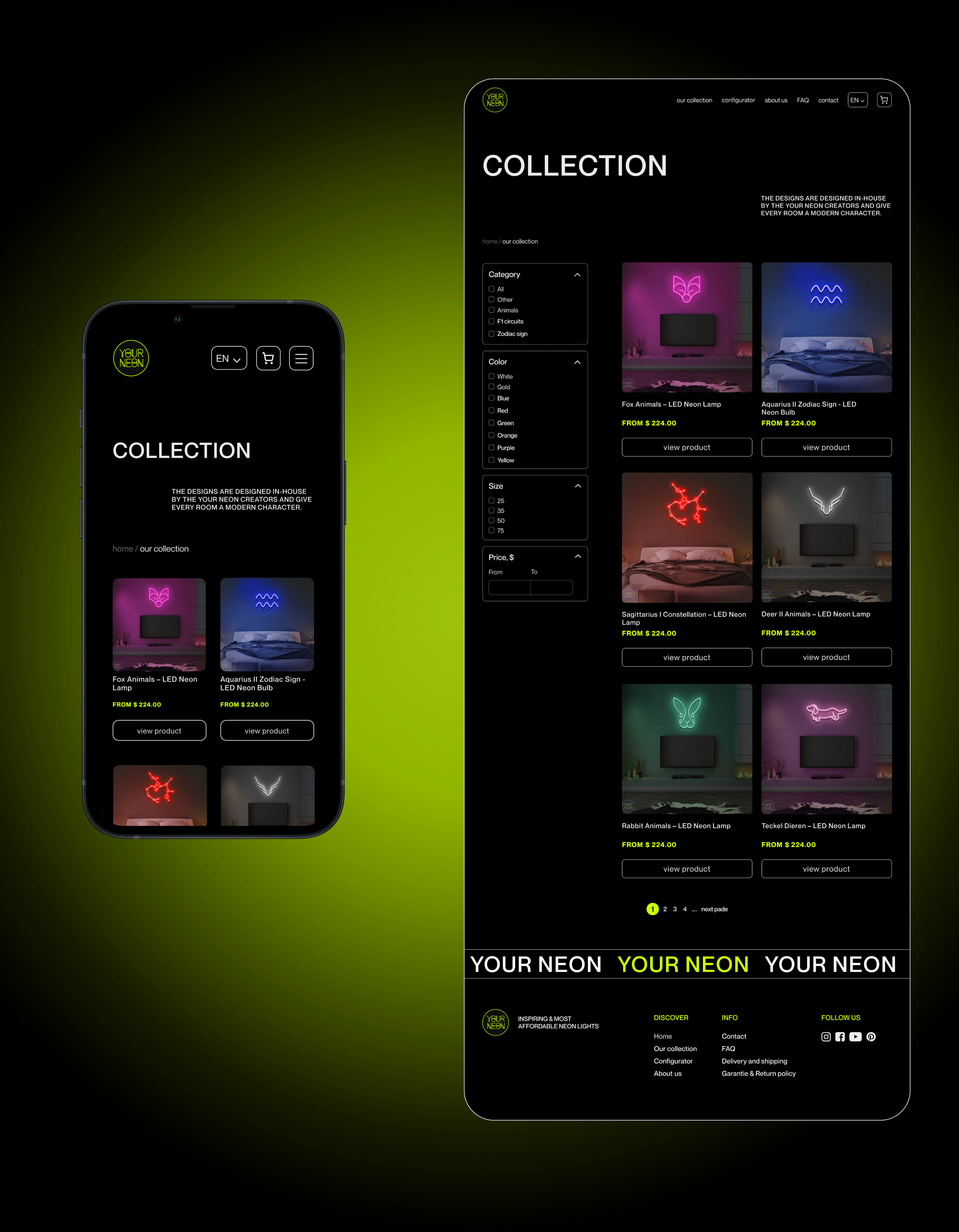Neon sign | e-commerce — Изображение №7 — Интерфейсы, Анимация на Dprofile