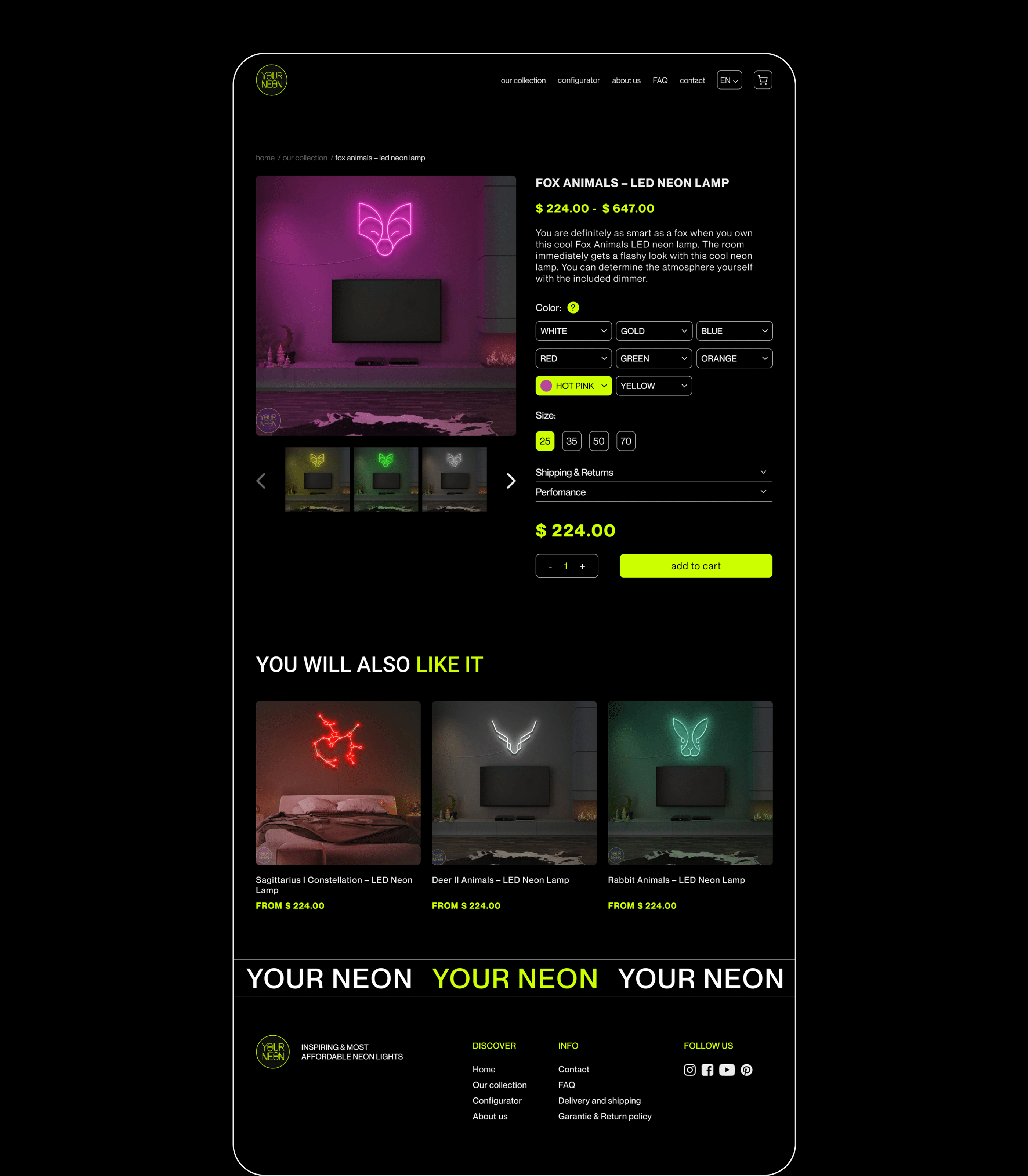 Neon sign | e-commerce — Изображение №11 — Интерфейсы, Анимация на Dprofile