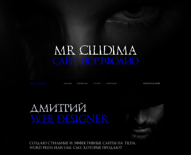 Mr Cilidima - сайт портфолио — Интерфейсы на Dprofile