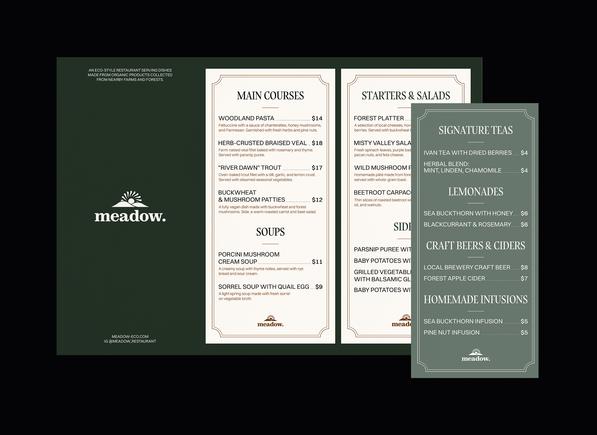 Фирменный стиль для ресторана Meadow — Изображение №3 — Брендинг на Dprofile