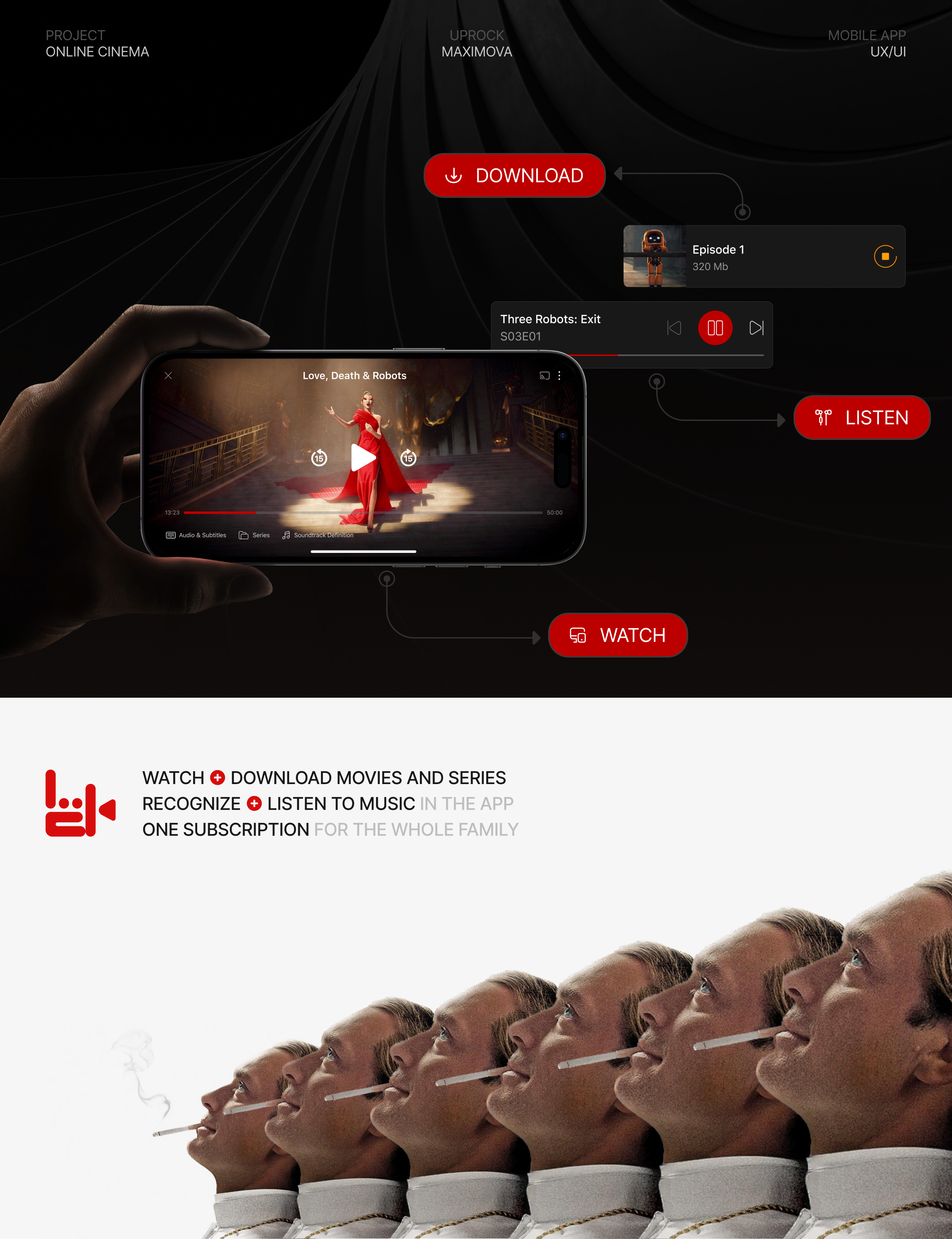Online cinema LOOK — Mobile App UI/UX Design — Изображение №1 — Интерфейсы на Dprofile