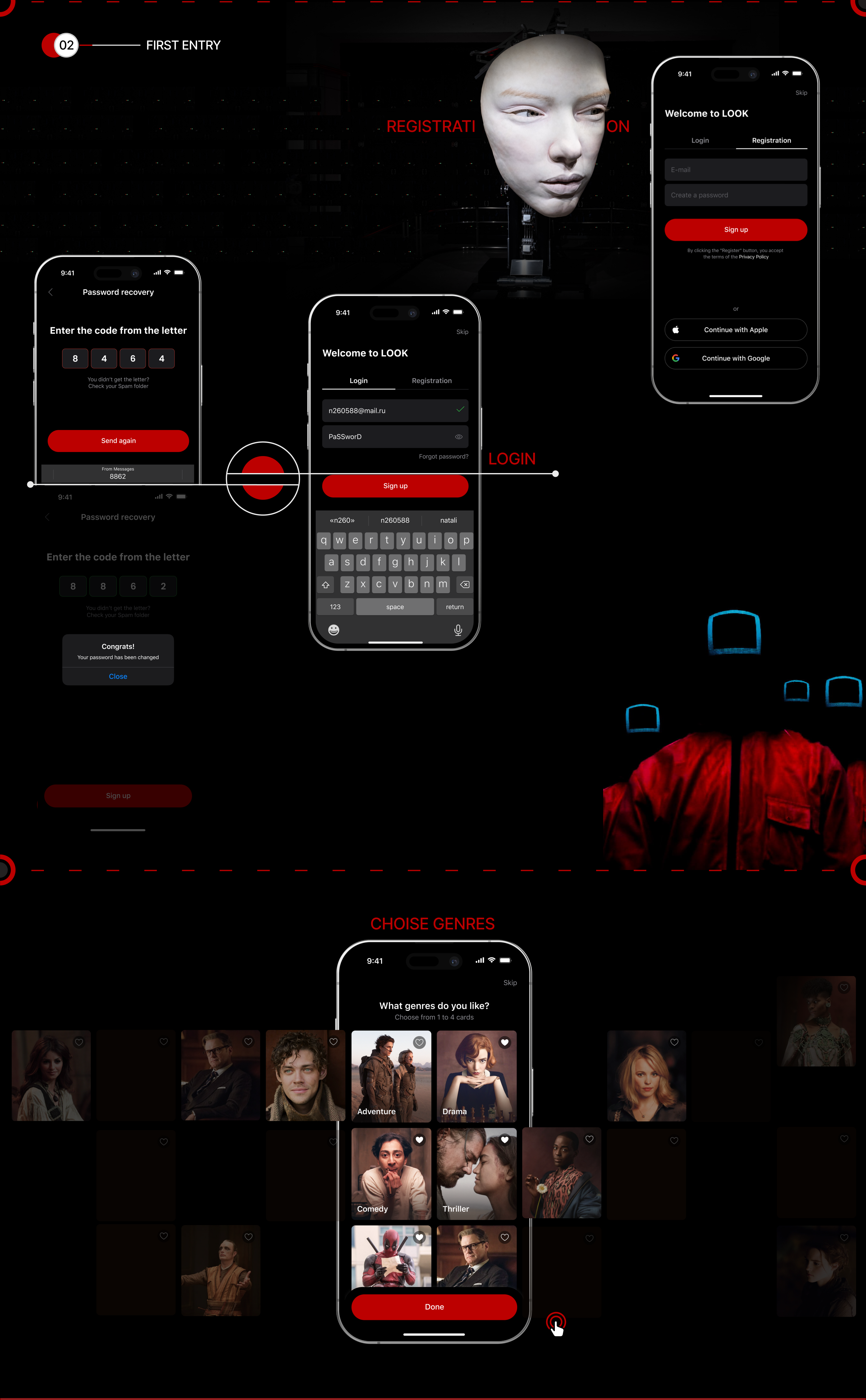 Online cinema LOOK — Mobile App UI/UX Design — Изображение №3 — Интерфейсы на Dprofile