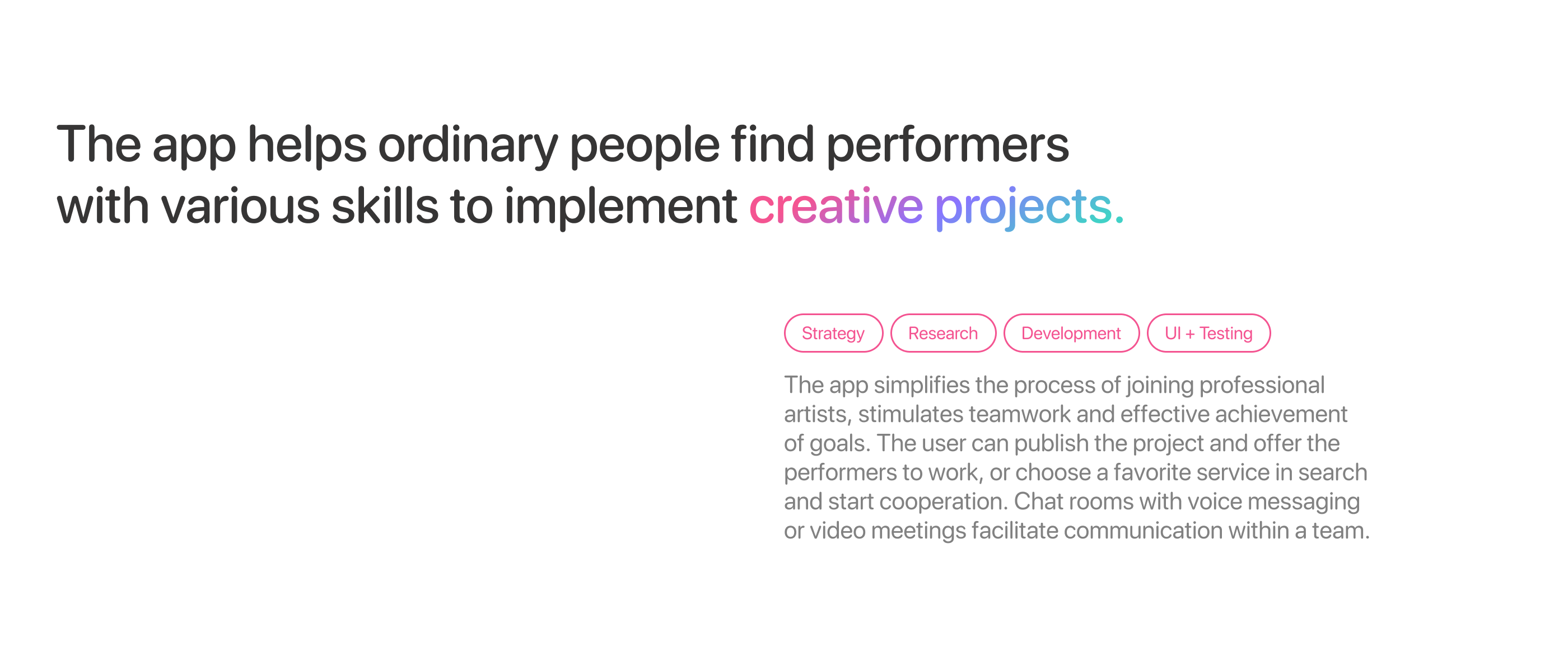 Creative team search Target — Mobile App UI/UX Design — Изображение №2 — Интерфейсы на Dprofile