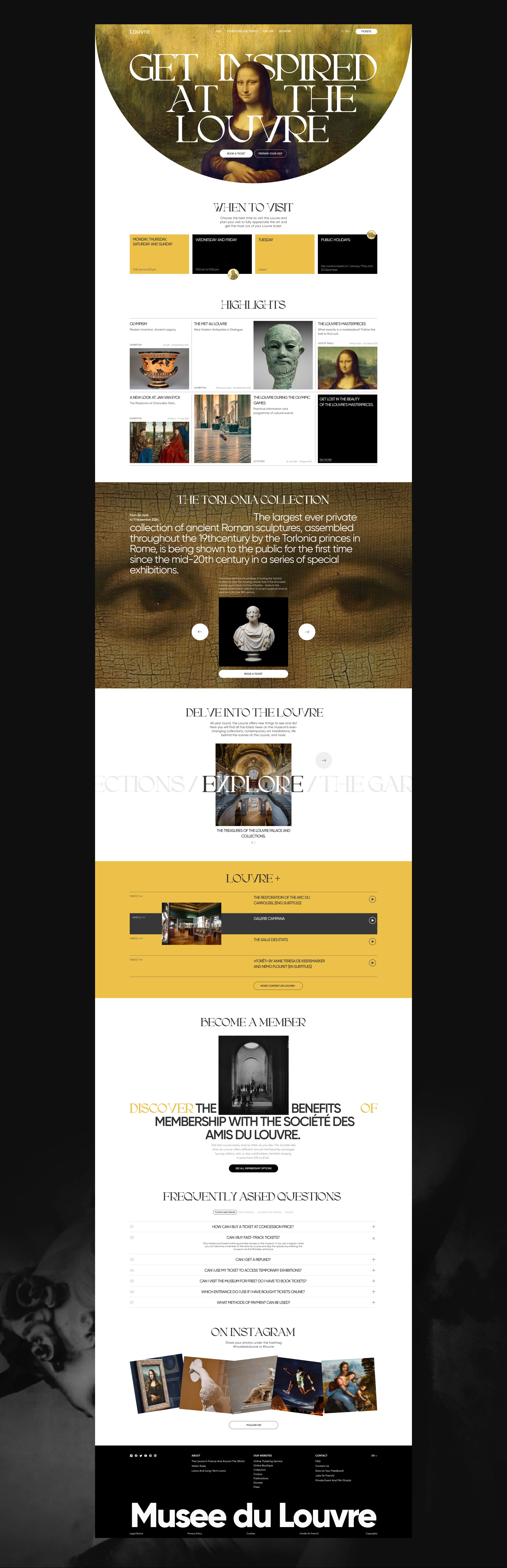 LOUVRE MUSEUM | UX UI WEBSITE REDESIGN — Изображение №3 — Интерфейсы на Dprofile