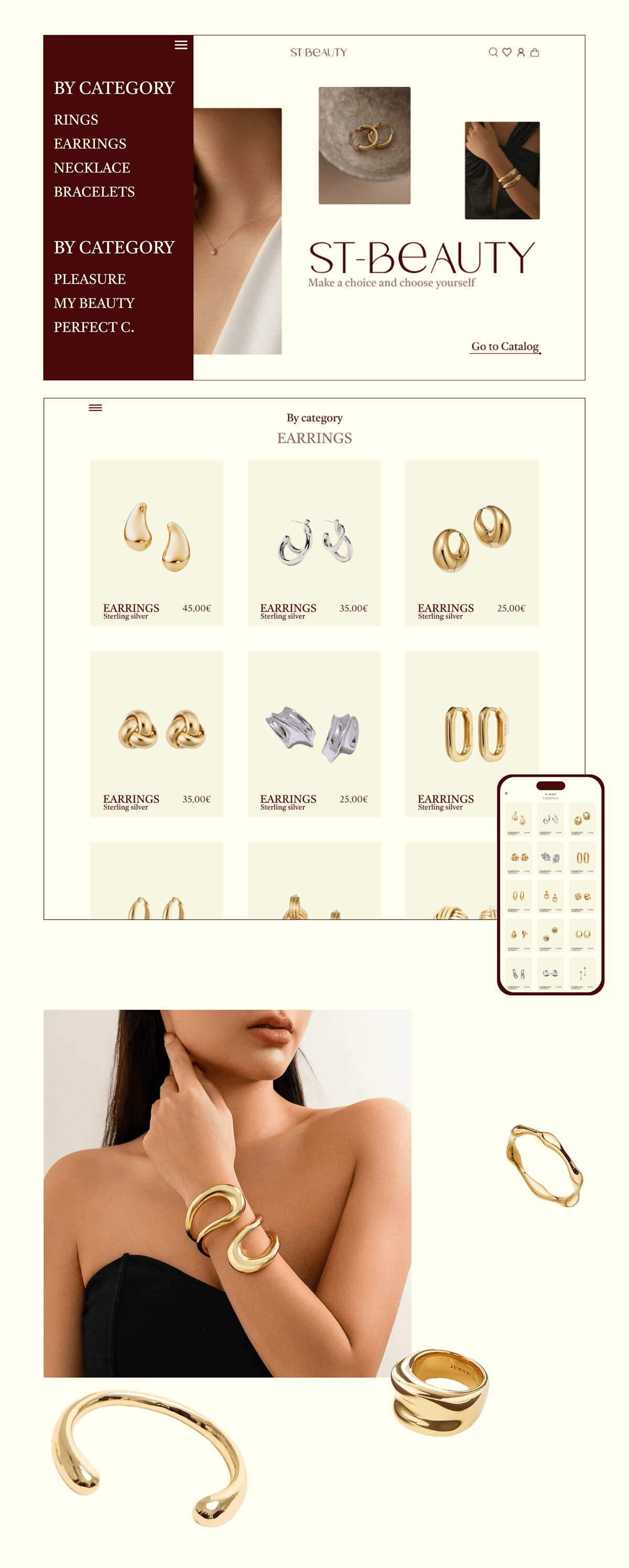Design// Online jewelry store ST-BEAUTY — Изображение №6 — Интерфейсы, Брендинг на Dprofile