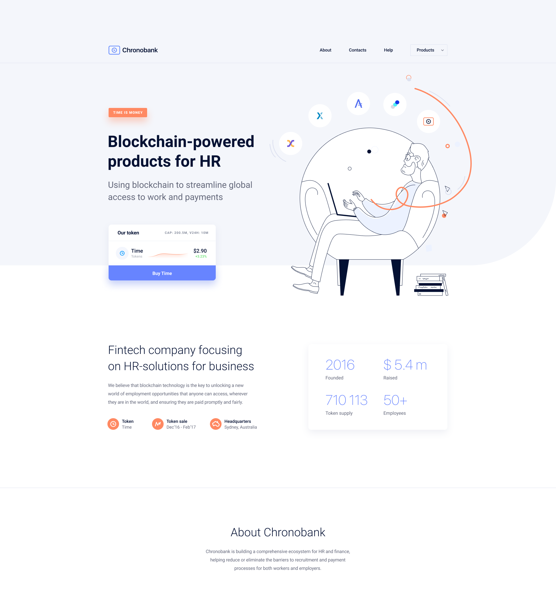 Chronobank. Branding & Website design. 2020 — Изображение №6 — Интерфейсы, Брендинг на Dprofile