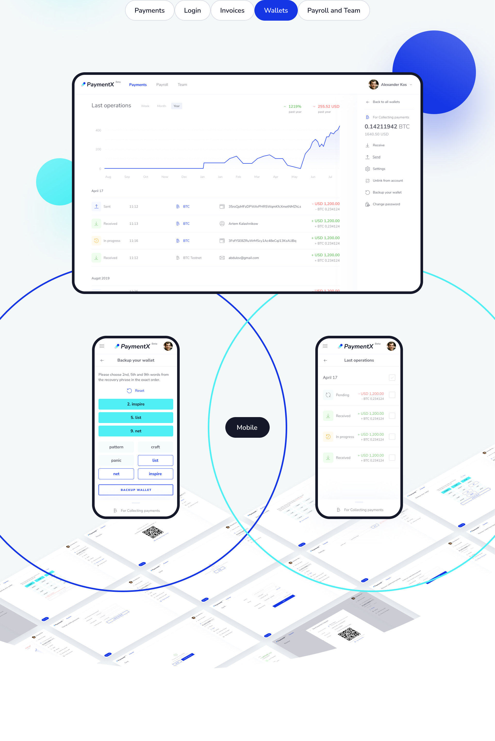 PaymentX. UI/UX design for cryptocurrency payroll platform. — Изображение №11 — Интерфейсы на Dprofile
