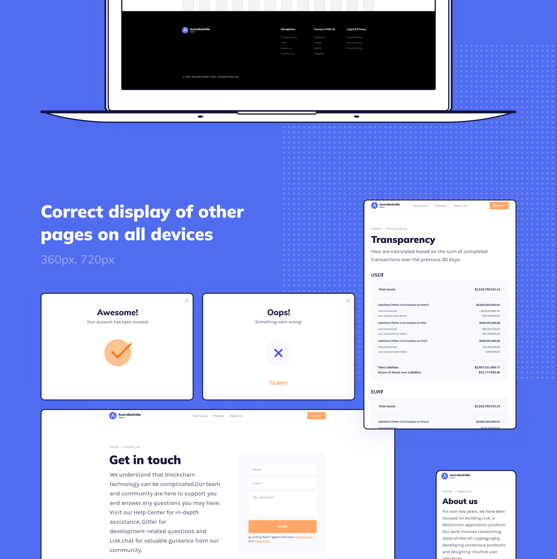 Australian Dollar Token. Website design. 2020 — Изображение №4 — Интерфейсы, Графика на Dprofile