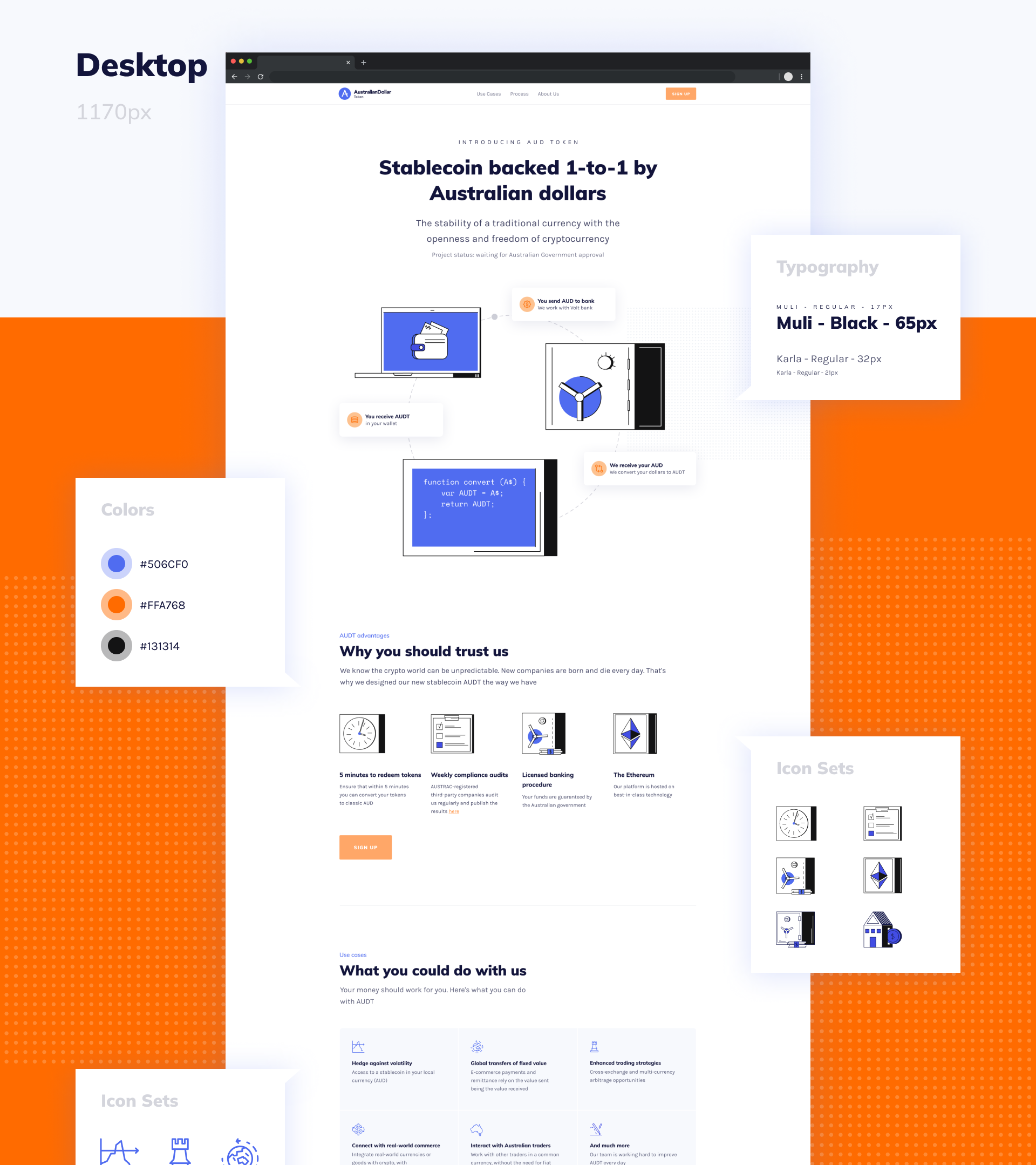 Australian Dollar Token. Website design. 2020 — Изображение №2 — Интерфейсы, Графика на Dprofile