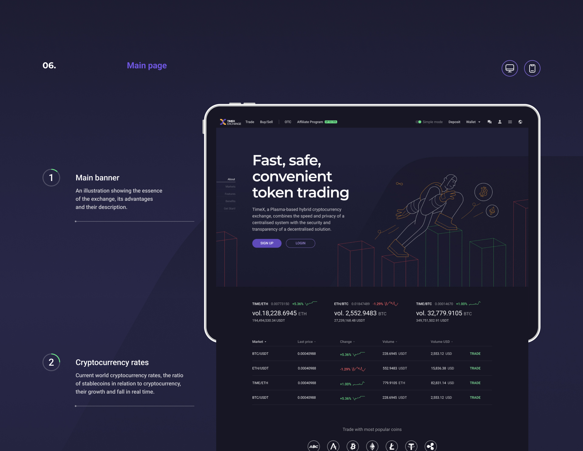 TimeX — Trading Platform. Branding & Website design. 2020 — Изображение №6 — Интерфейсы, Брендинг на Dprofile