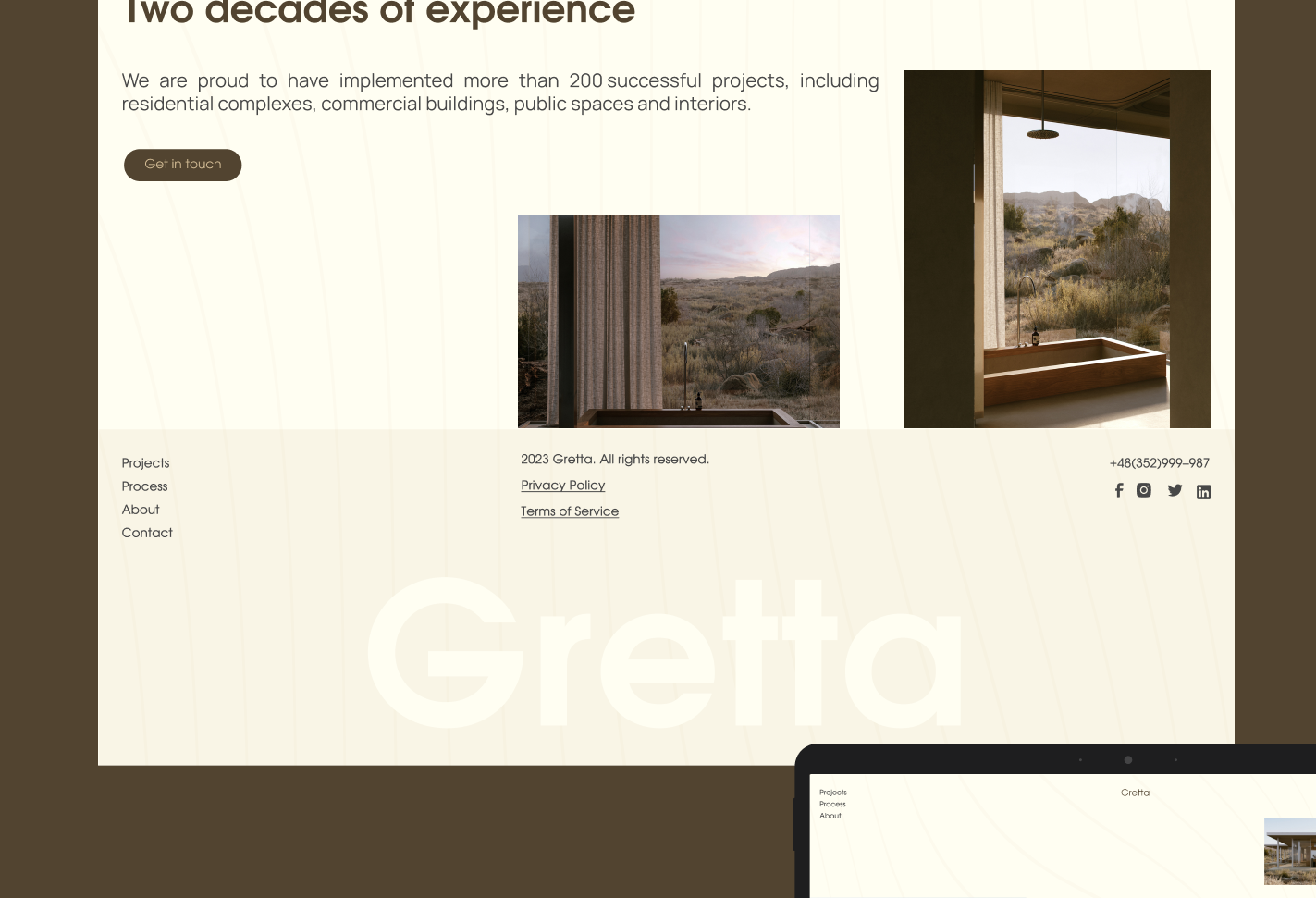 Gretta/Landing page for an architectural bureau — Изображение №13 — Интерфейсы на Dprofile