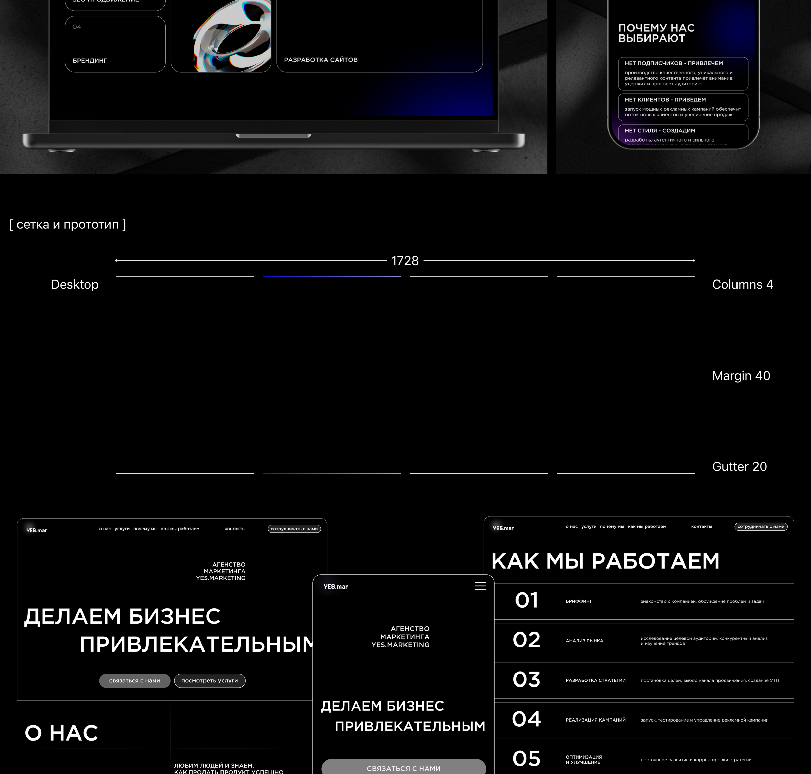 YES.MARKETING | LANDING PAGE DESIGN CONCEPT — Изображение №4 — Интерфейсы на Dprofile