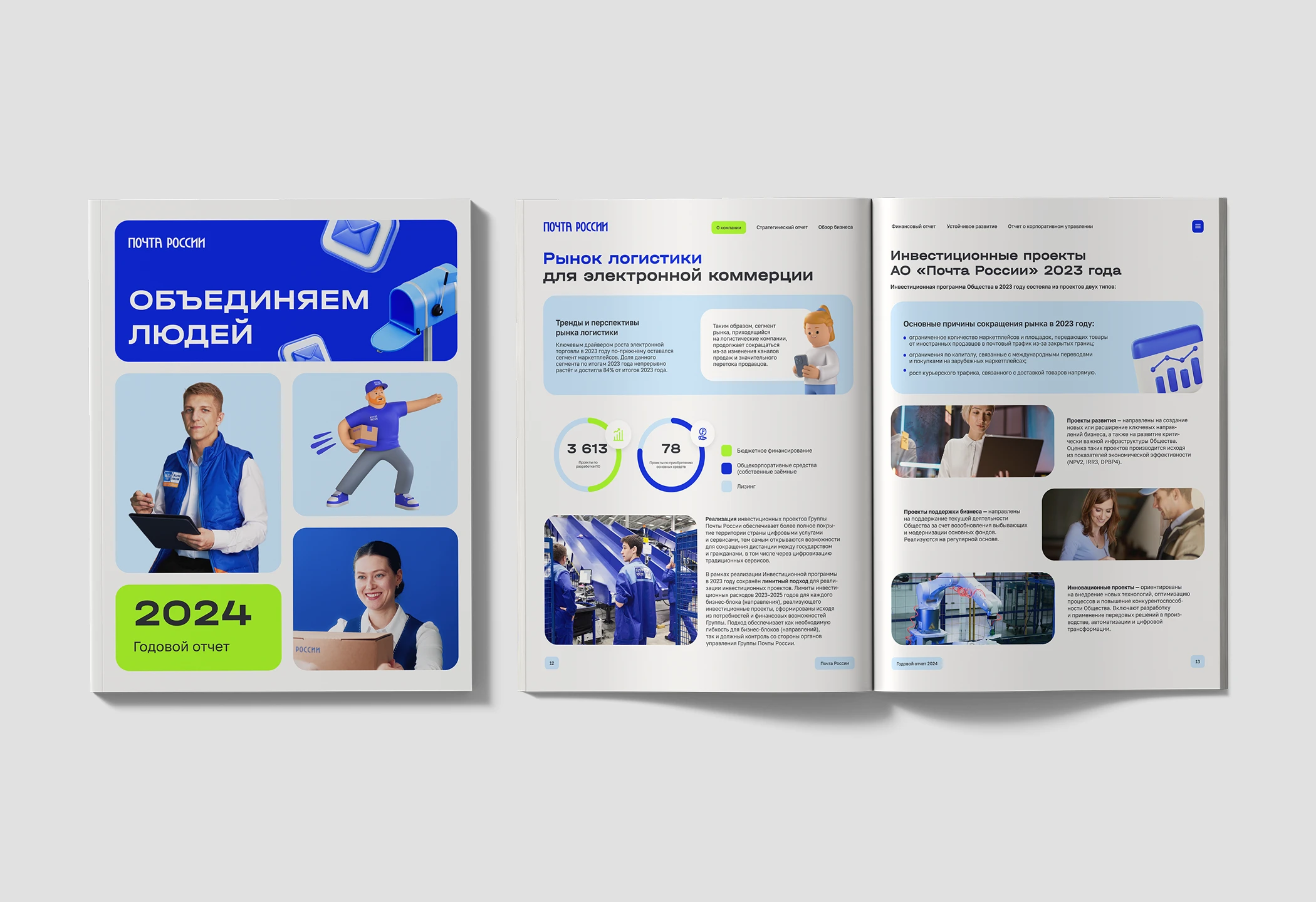 Годовой отчет «Почта России» 2024 — Изображение №5 — Брендинг, Графика на Dprofile