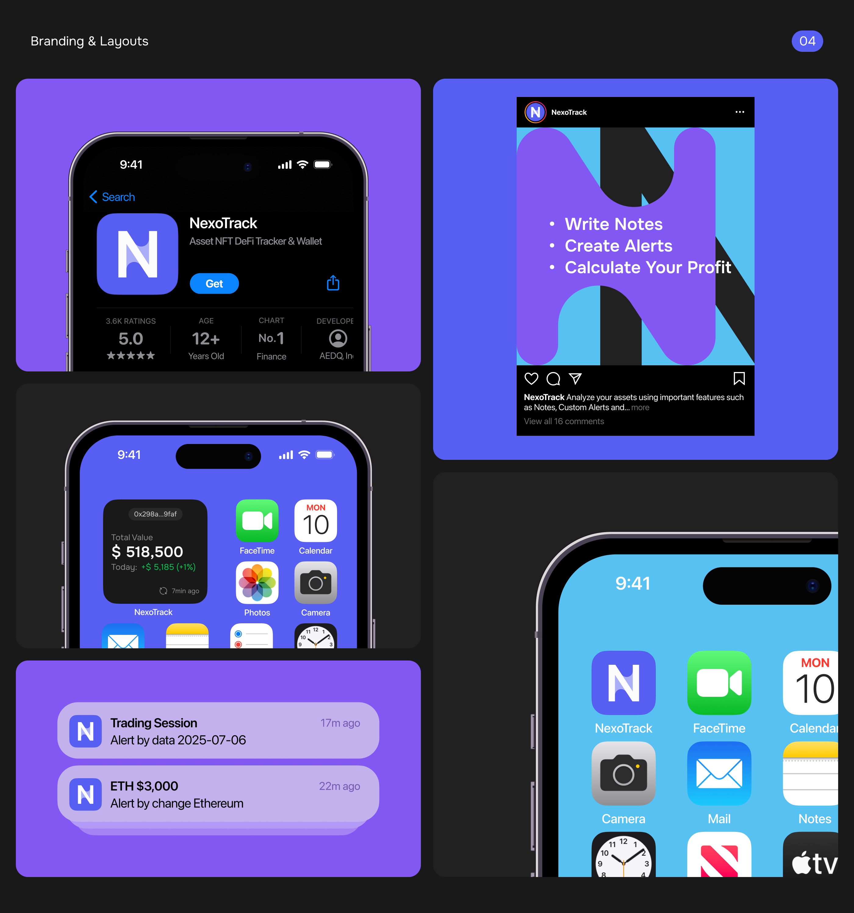 NexoTrack | Crypto Portfolio Tracker App UI/UX — Изображение №9 — Интерфейсы, Брендинг на Dprofile