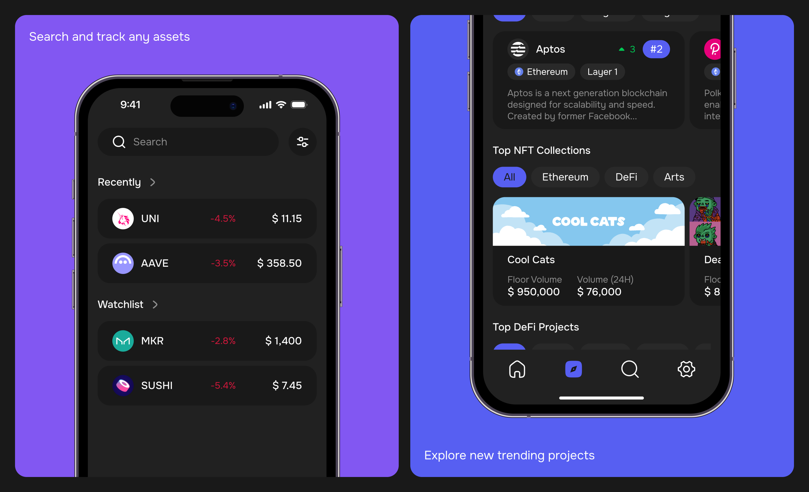 NexoTrack | Crypto Portfolio Tracker App UI/UX — Изображение №18 — Интерфейсы, Брендинг на Dprofile