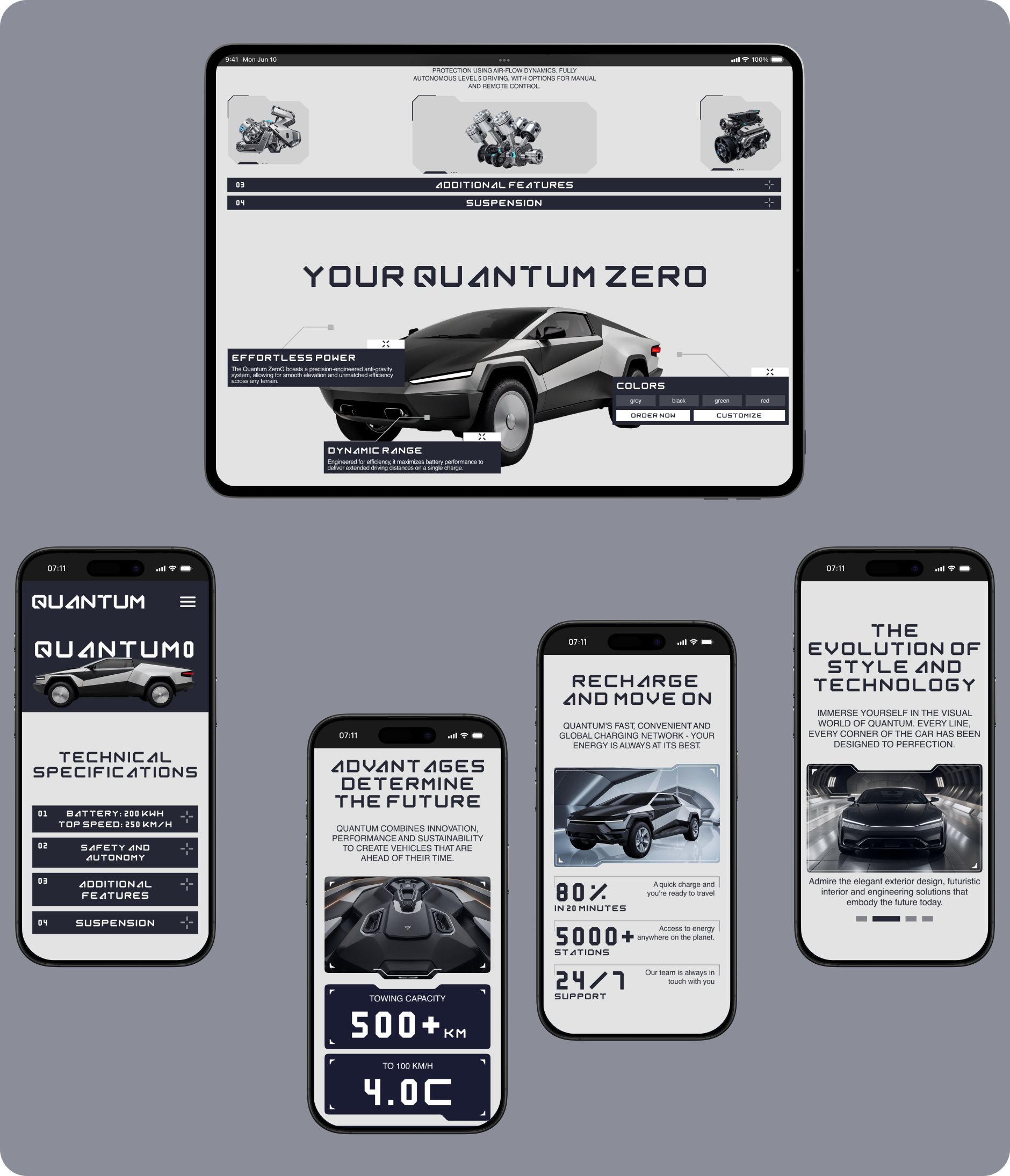 Quantum. Website for a futuristic car company. — Изображение №4 — Интерфейсы, Иллюстрация на Dprofile