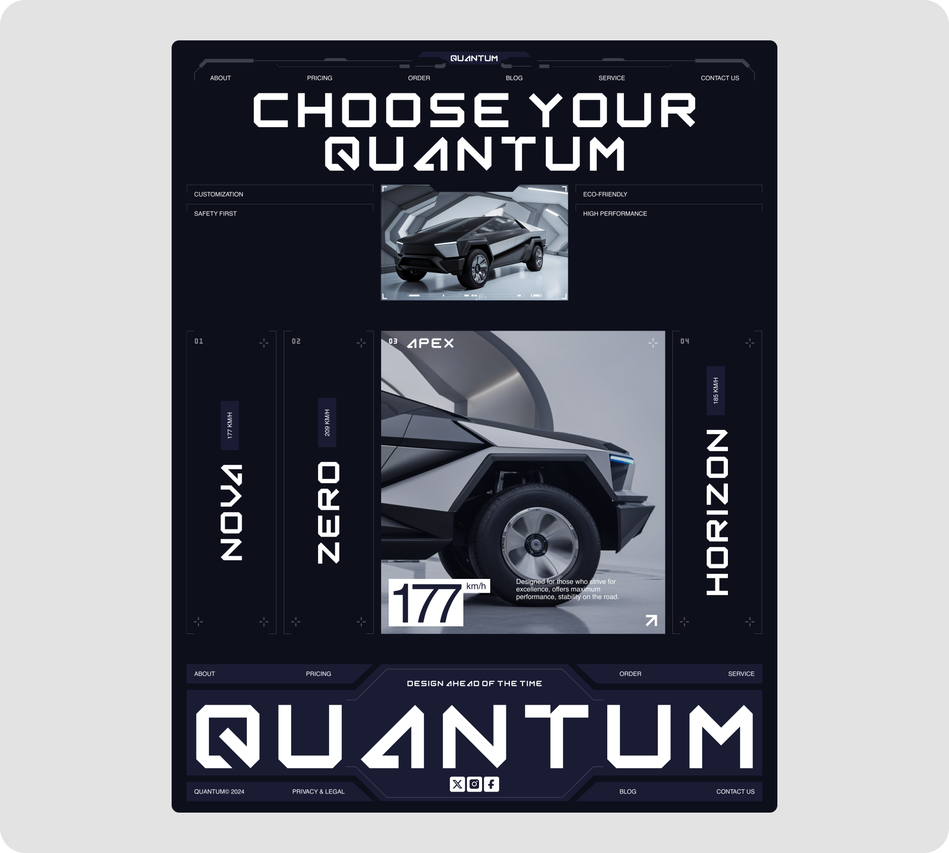 Quantum. Website for a futuristic car company. — Изображение №6 — Интерфейсы, Иллюстрация на Dprofile