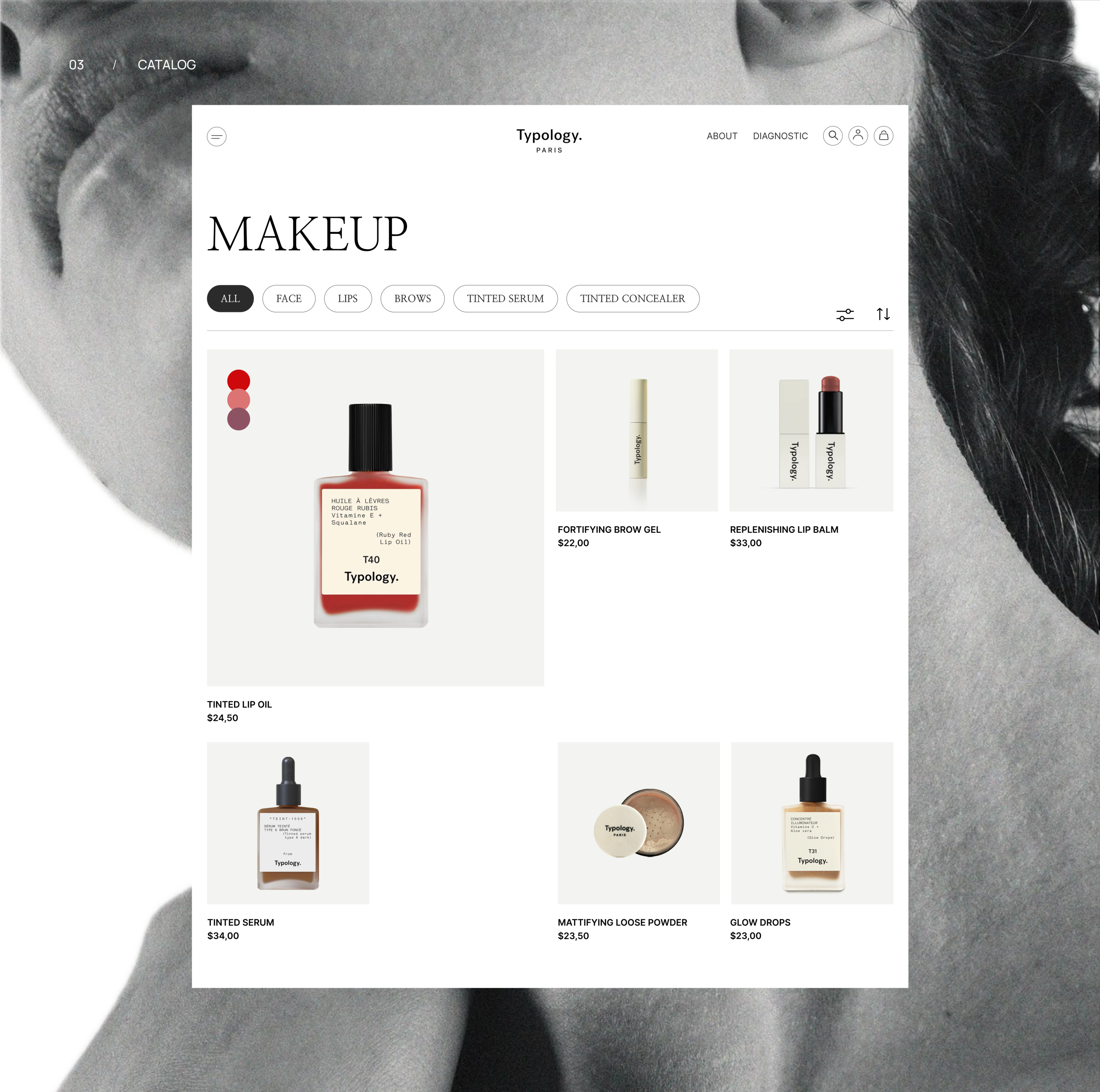 TYPOLOGY. Redesign concept. Cosmetic store — Изображение №8 — Интерфейсы на Dprofile