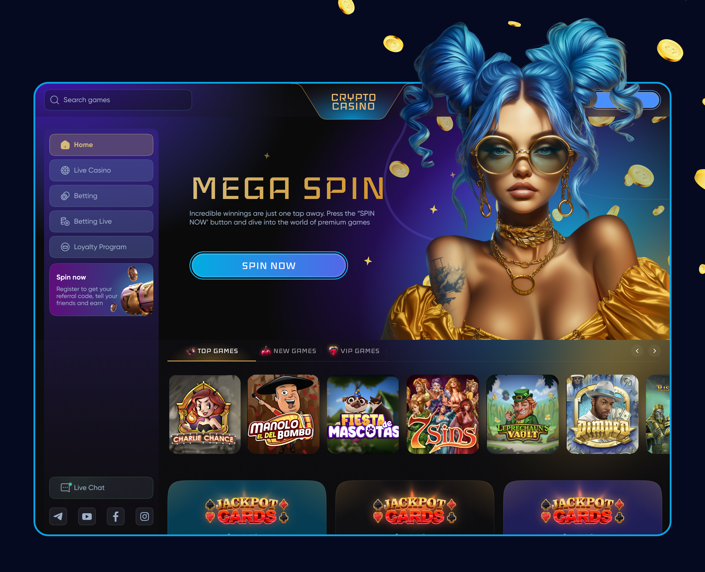 Crypto Casino Online — Изображение №6 — Интерфейсы на Dprofile