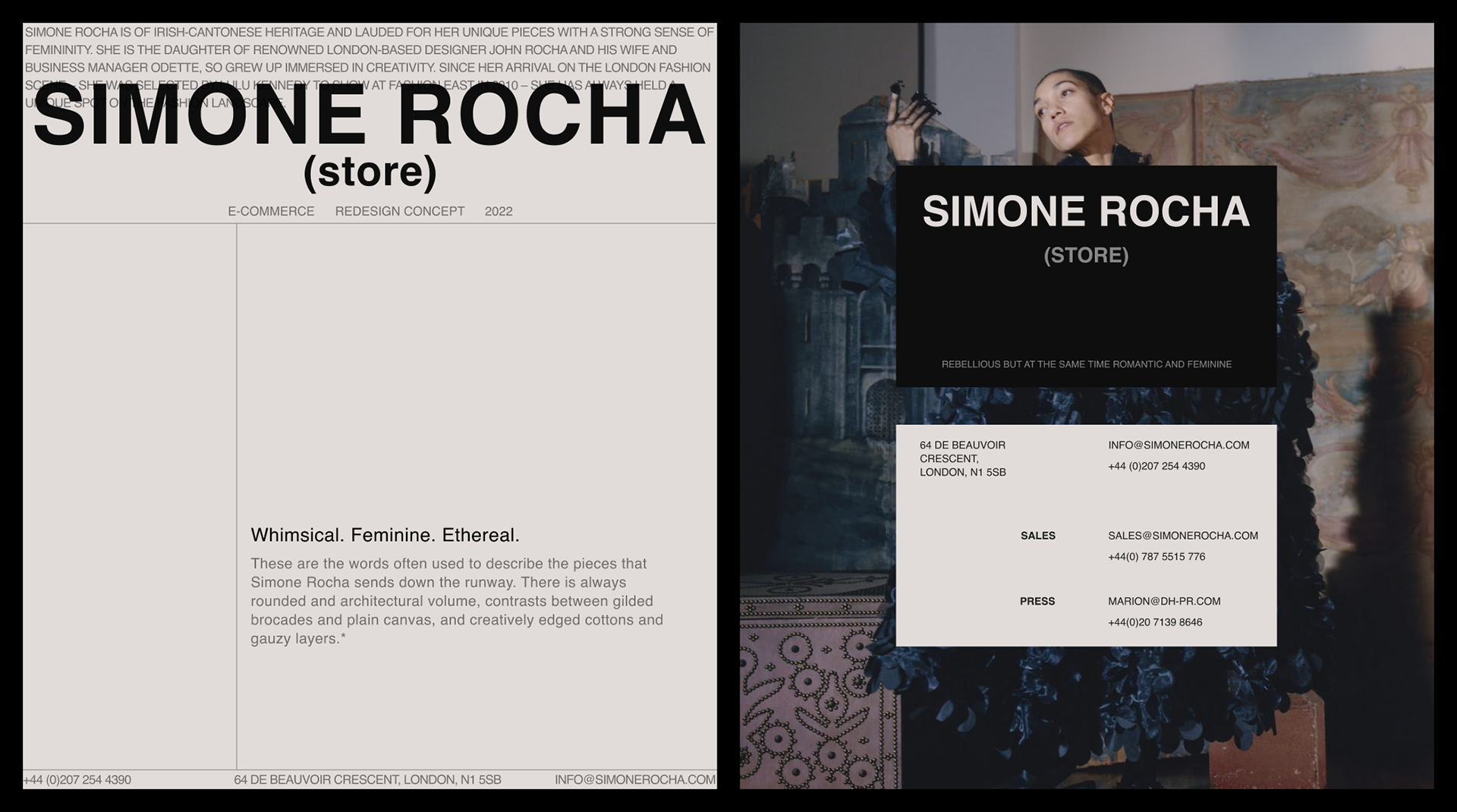 Simone Rocha | E-commerce redesign — Изображение №1 — Интерфейсы, Анимация на Dprofile