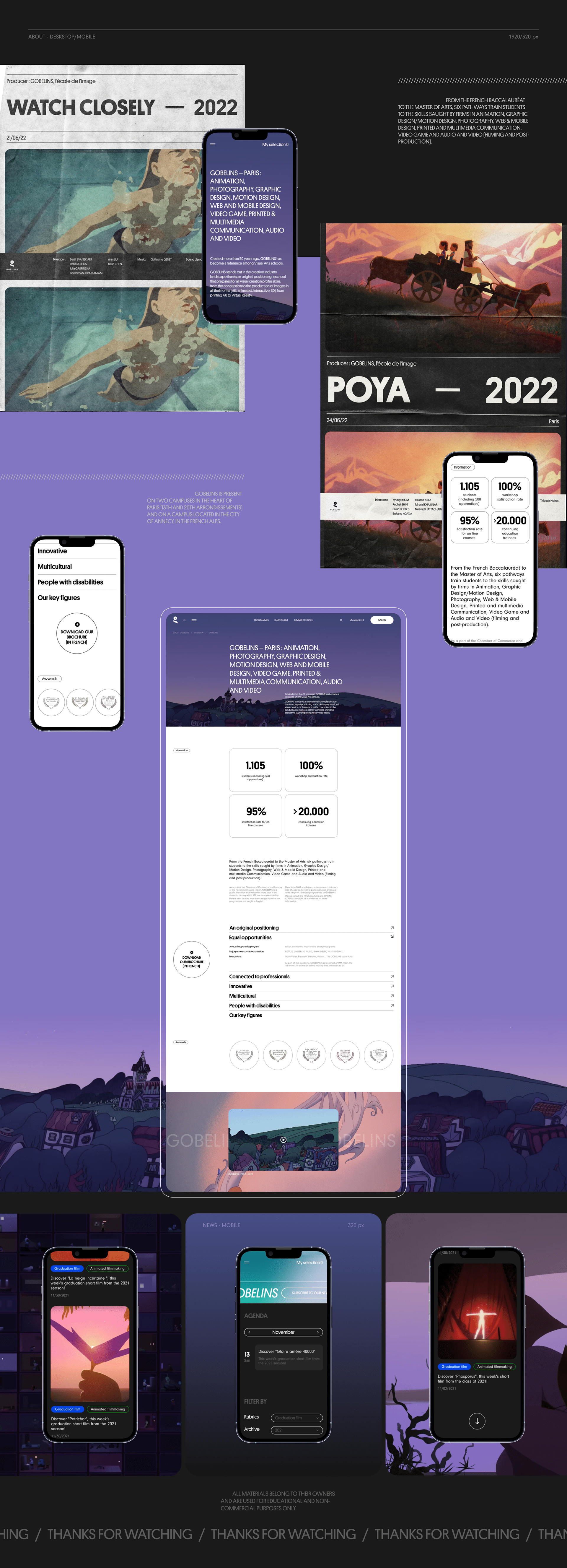 GOBELINS Paris | Corporate website Redesign — Изображение №4 — Интерфейсы, Анимация на Dprofile