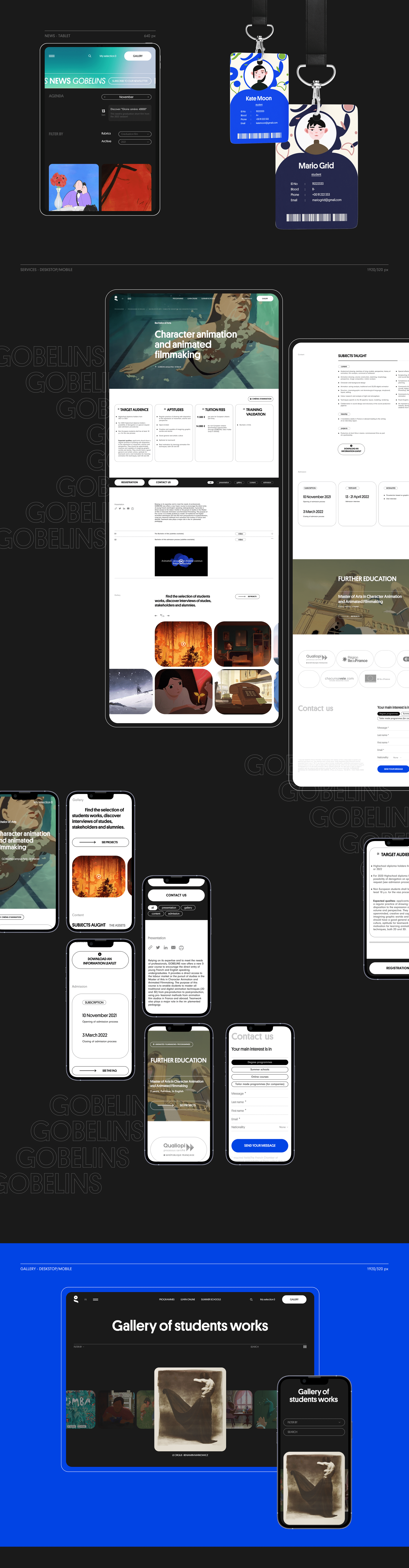 GOBELINS Paris | Corporate website Redesign — Изображение №3 — Интерфейсы, Анимация на Dprofile