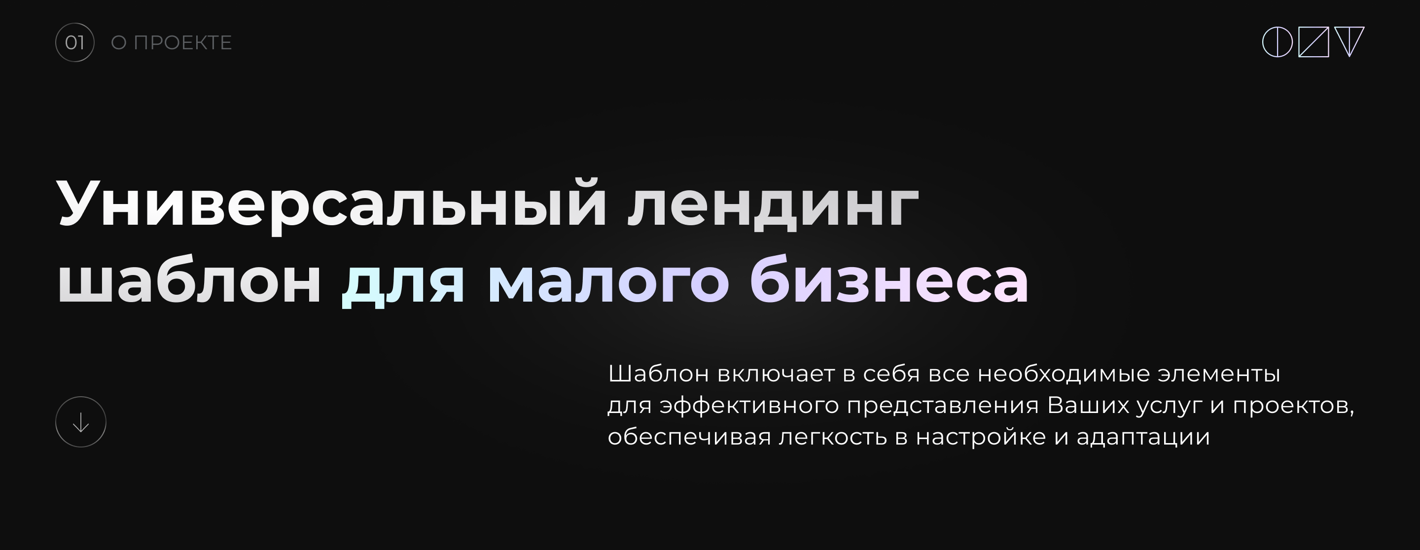 UX/UI дизайн шаблона лендинга (Доступно к покупке на VK) — Изображение №2 — Интерфейсы на Dprofile