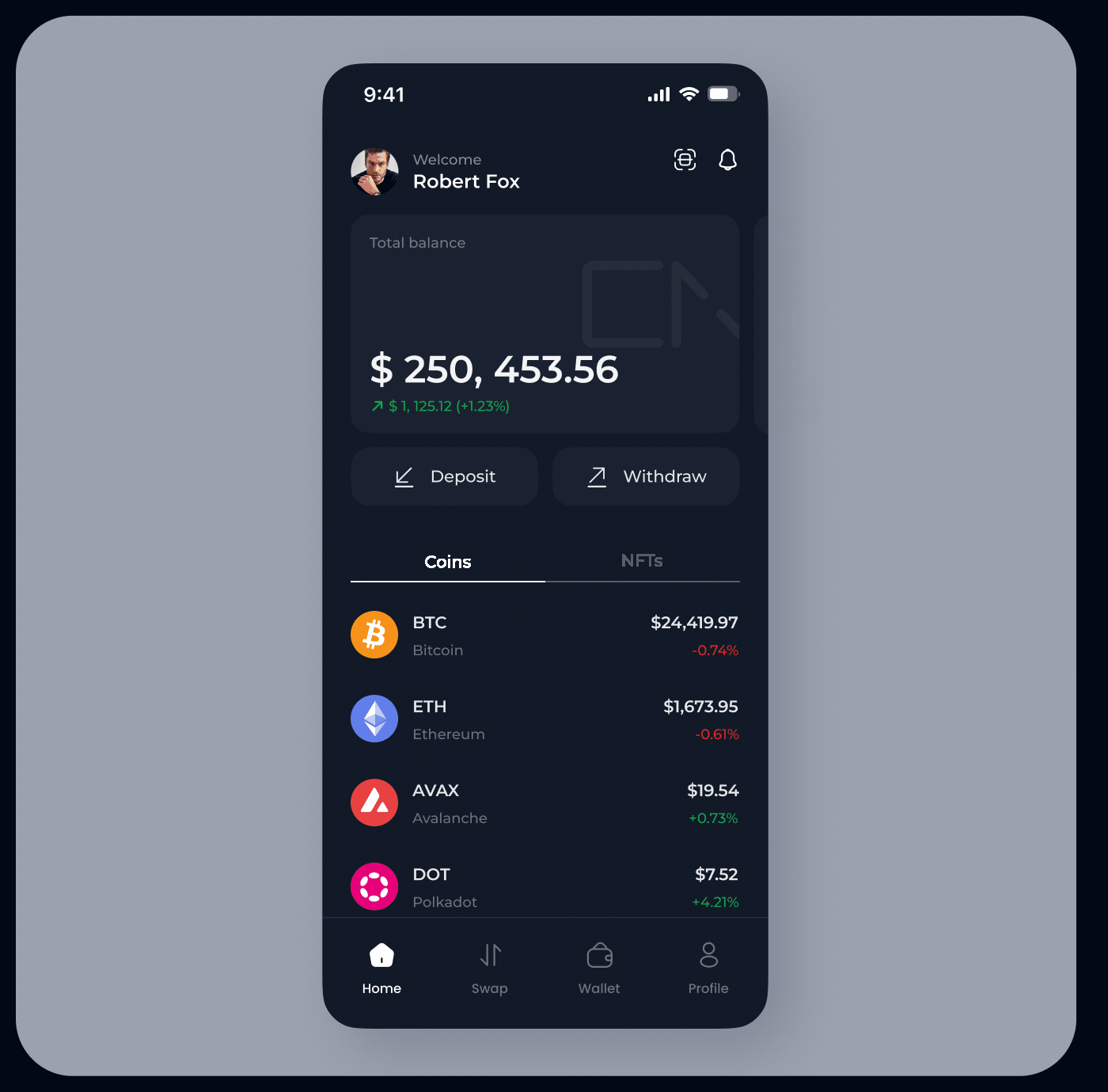 Crypto Wallet app | CN — Изображение №8 — Интерфейсы на Dprofile