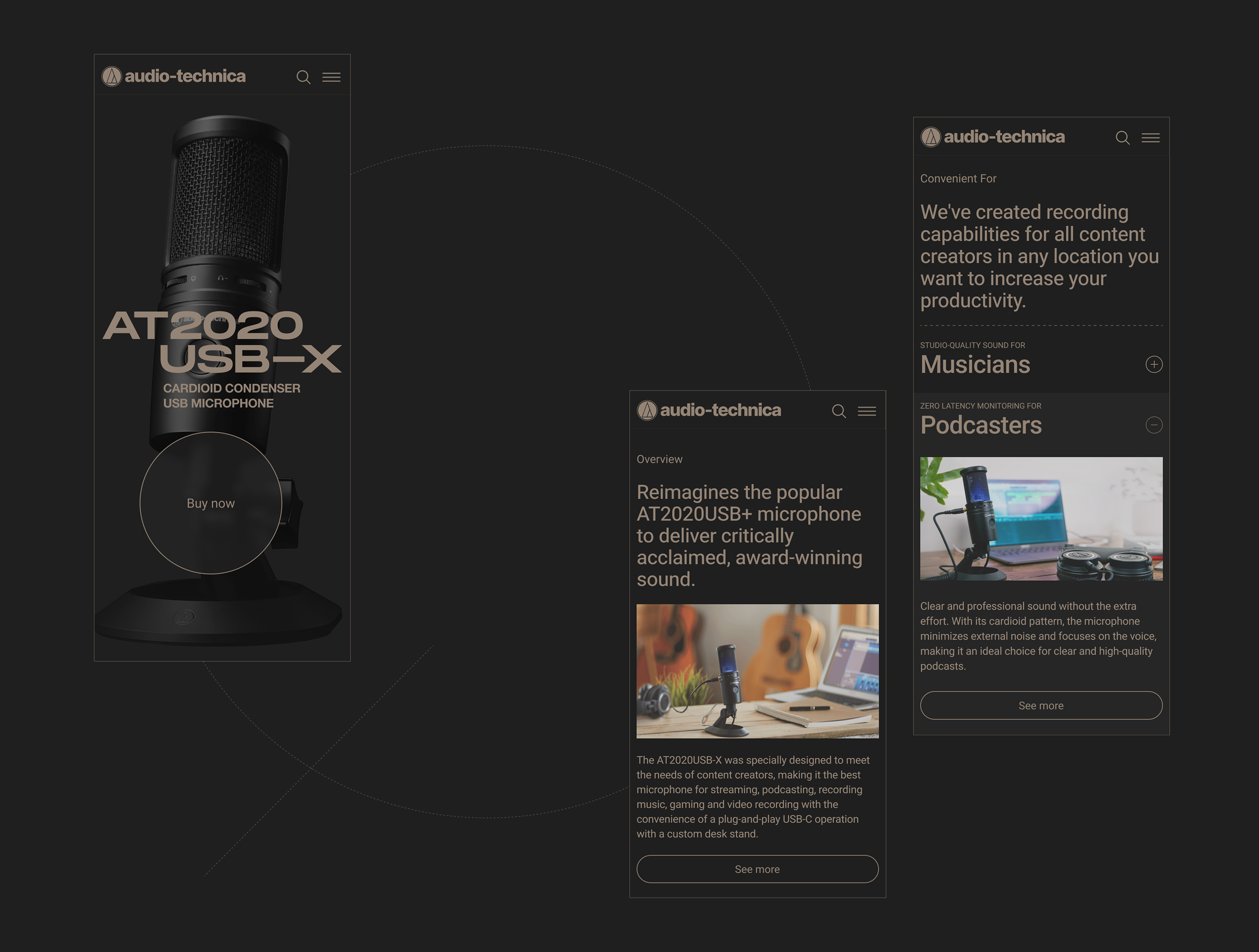 Microphone AT2020USB-X | Landing page — Изображение №6 — Интерфейсы на Dprofile