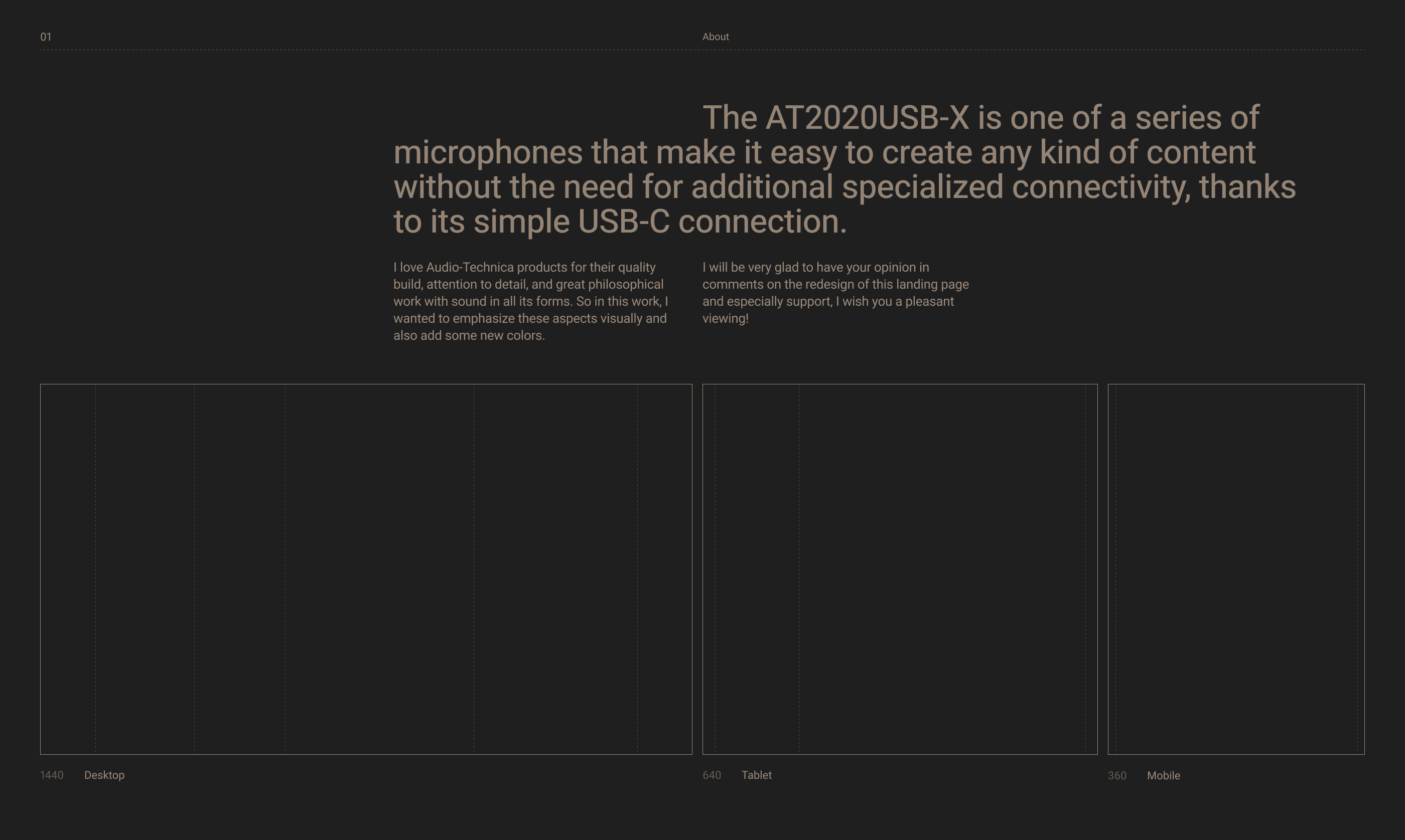 Microphone AT2020USB-X | Landing page — Изображение №2 — Интерфейсы на Dprofile