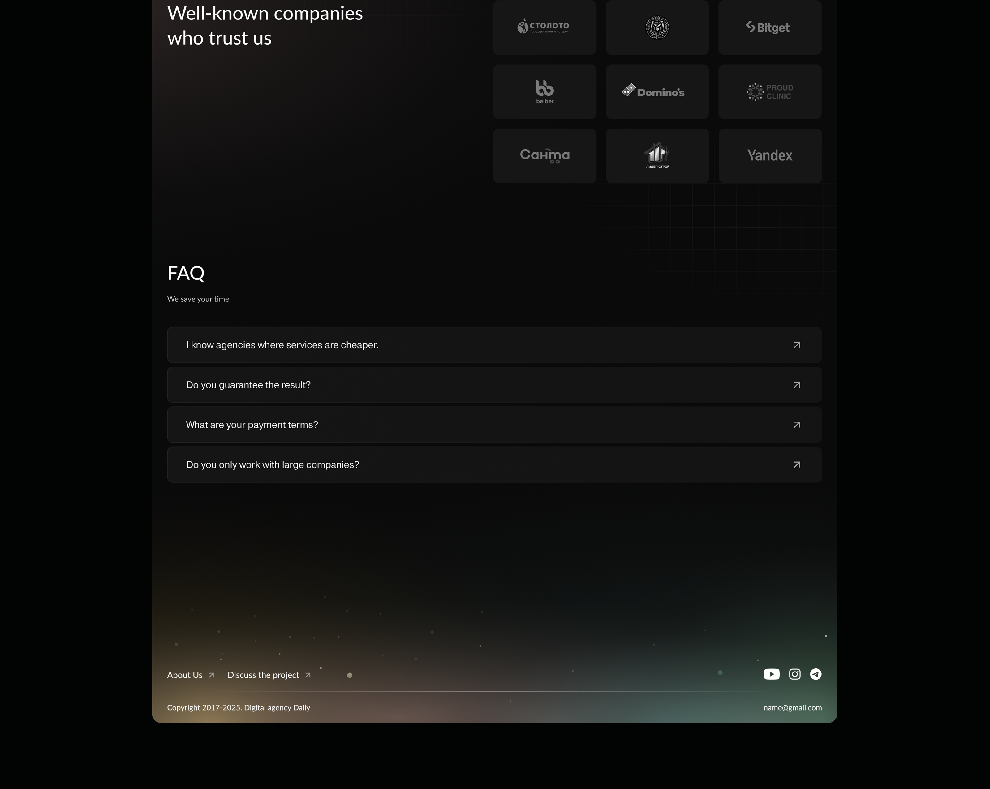 Website Digital agensy "Daily" | UI/UX — Изображение №14 — Интерфейсы, Анимация на Dprofile