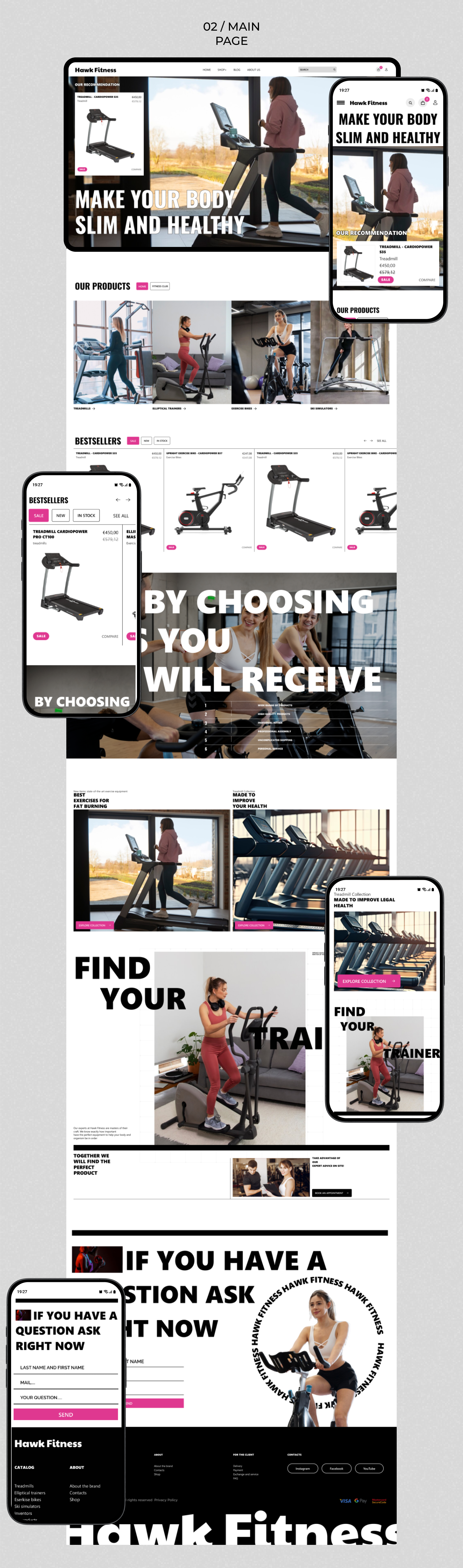 Hawk Fitness - Website design — Изображение №3 — Интерфейсы на Dprofile