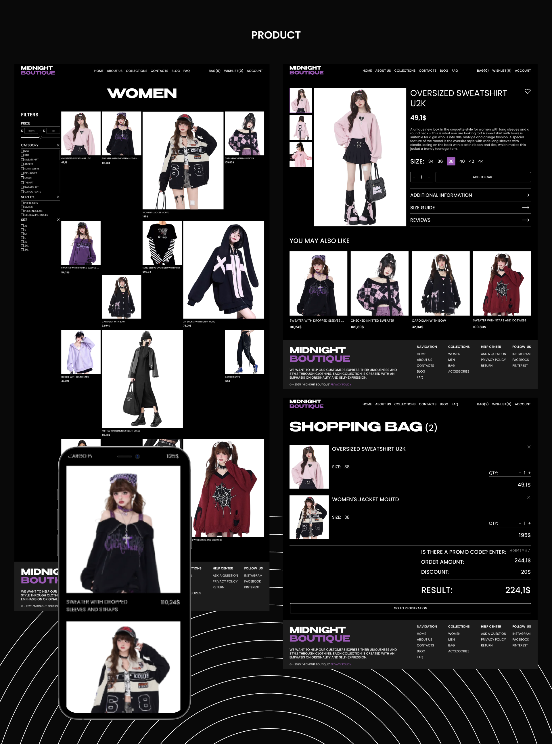 Midnight Boutique | интернет-магазин одежды — Изображение №5 — Интерфейсы на Dprofile