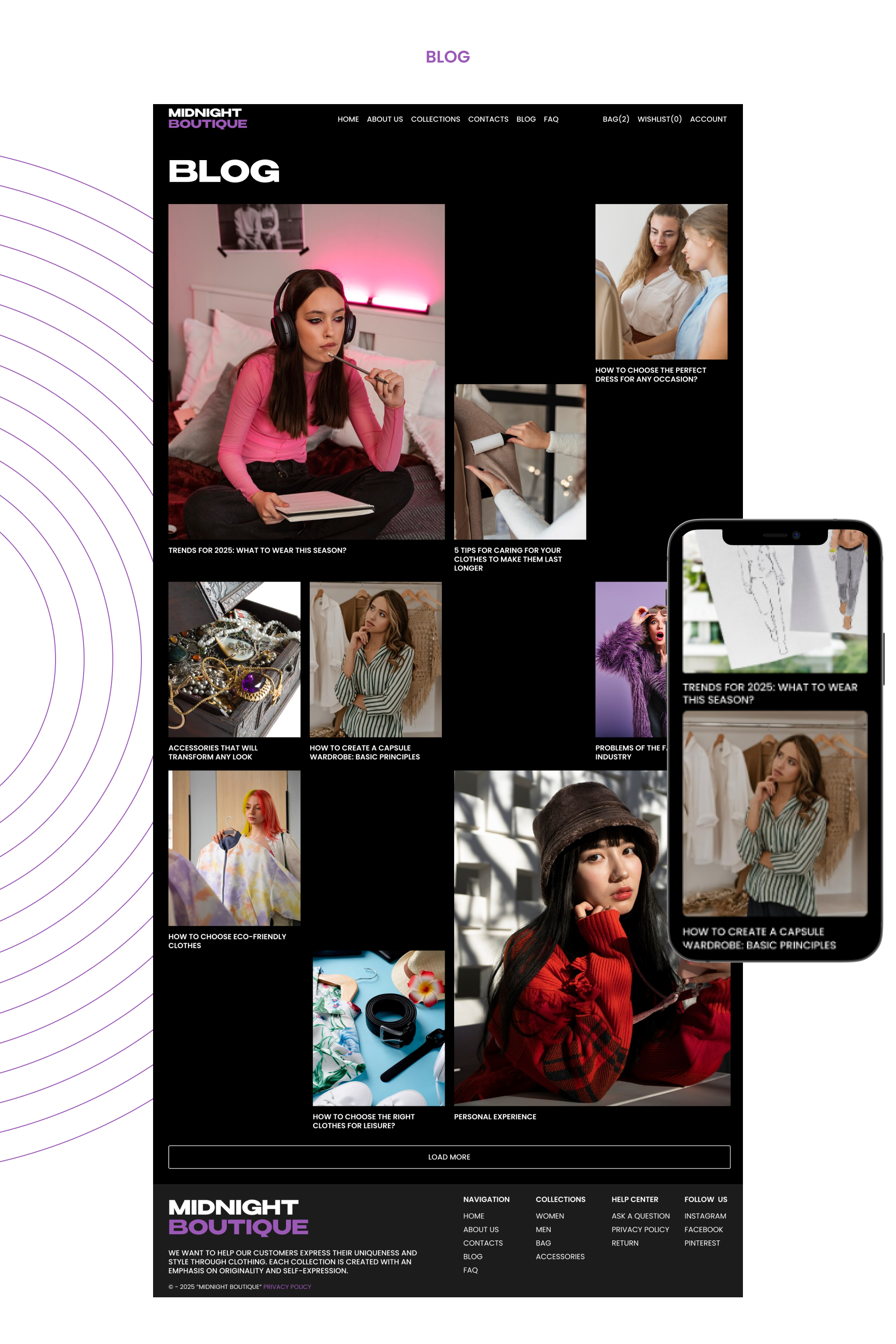 Midnight Boutique | интернет-магазин одежды — Изображение №7 — Интерфейсы на Dprofile