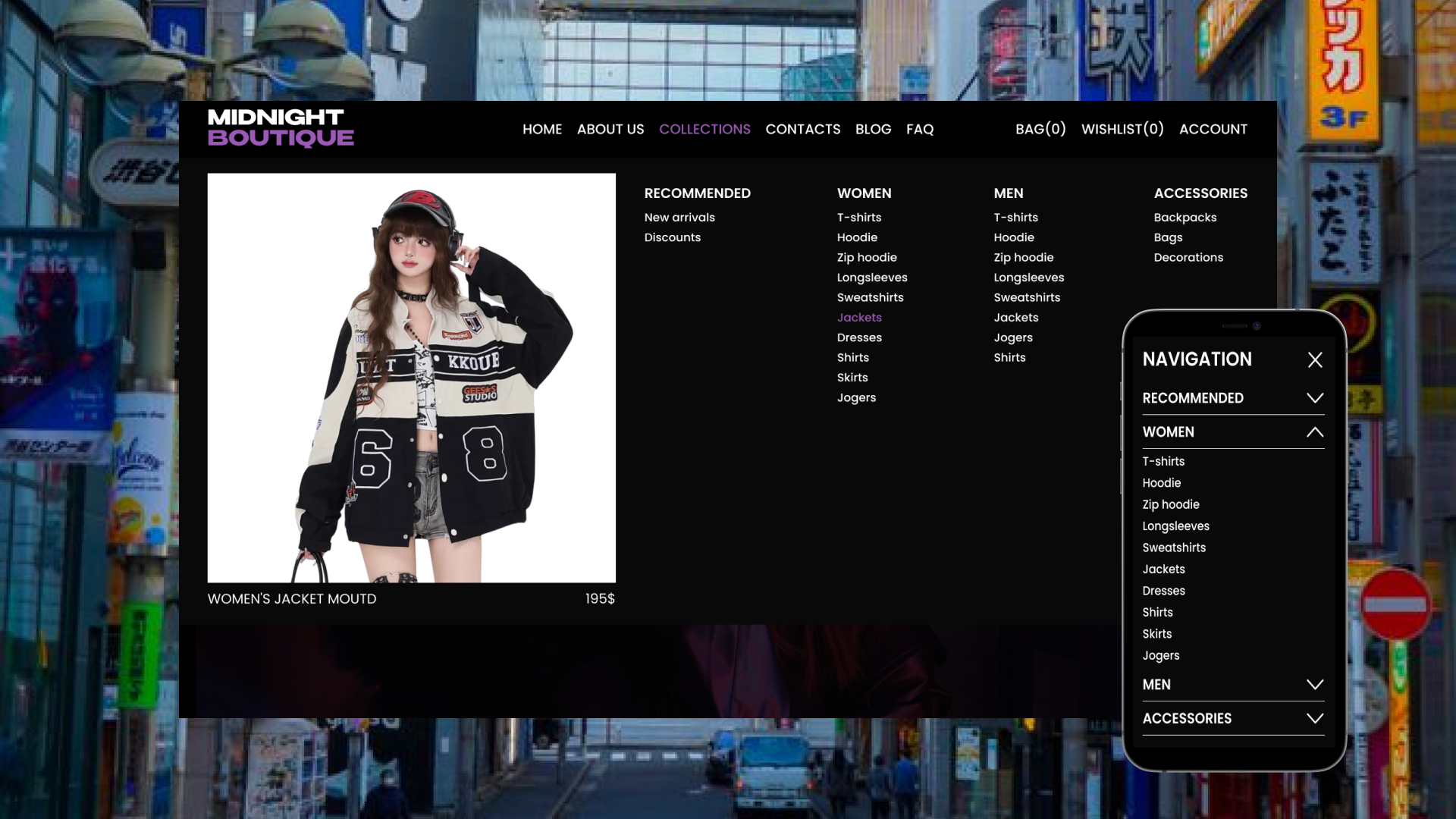 Midnight Boutique | интернет-магазин одежды — Изображение №4 — Интерфейсы на Dprofile