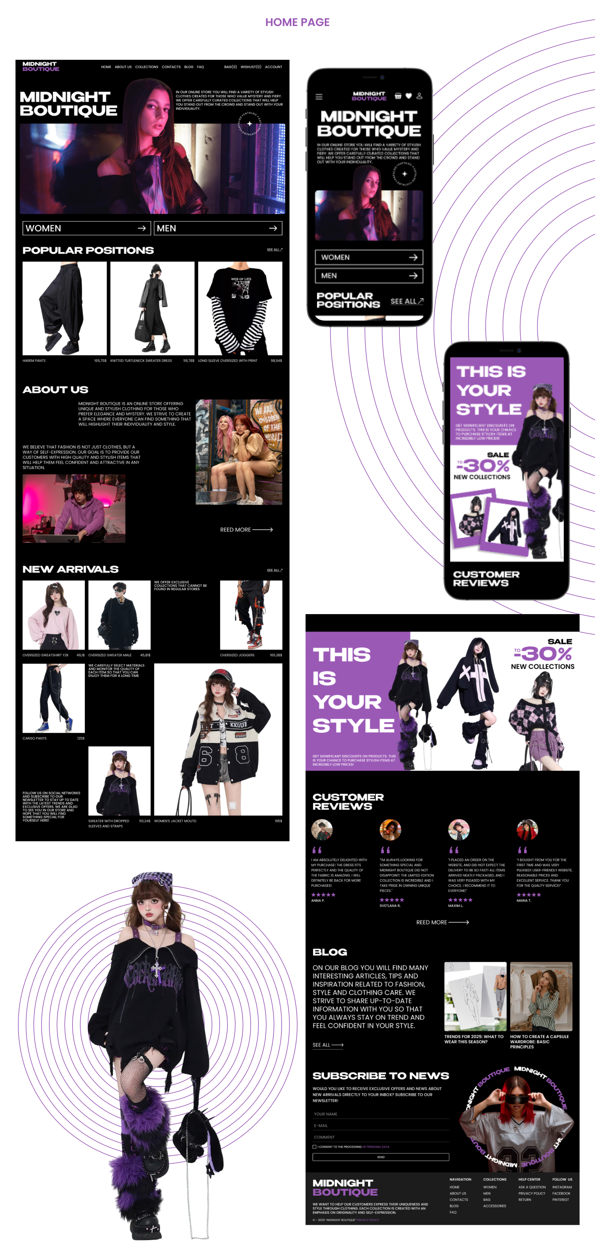 Midnight Boutique | интернет-магазин одежды — Изображение №3 — Интерфейсы на Dprofile