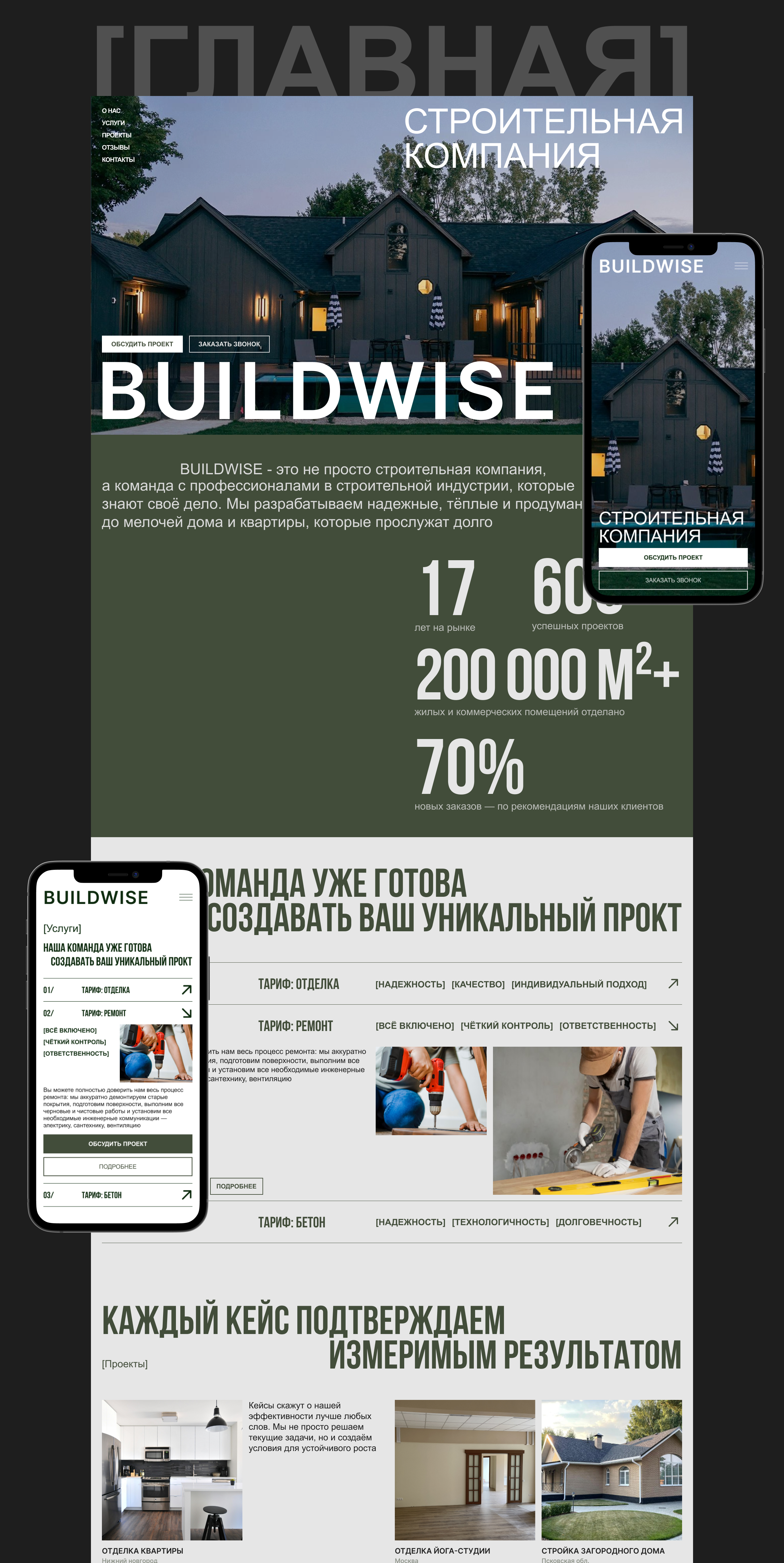 Сайт для строительной компании "Buildwise" — Изображение №4 — Интерфейсы на Dprofile