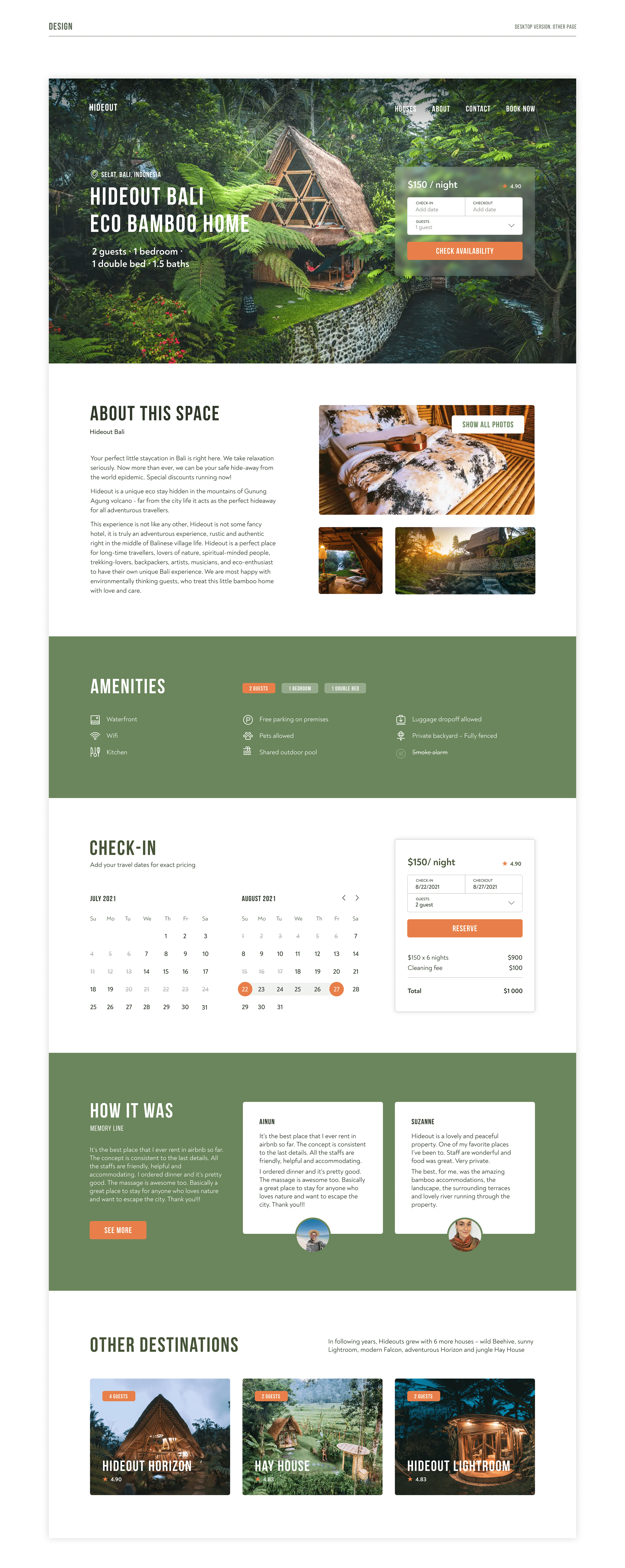 Hideout Bali. Travel website concept — Изображение №4 — Интерфейсы на Dprofile