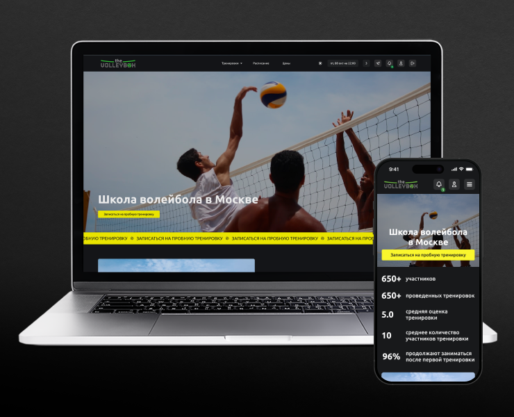 Редизайн сайта волейбольной школы Volleybox — Интерфейсы на Dprofile