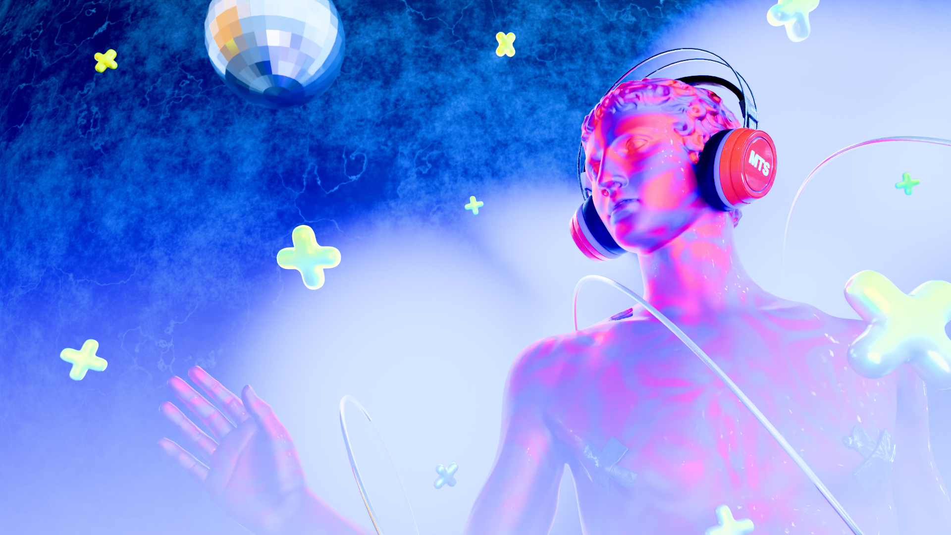 Диджитал Ренесанс - статуи в наушниках — Изображение №1 — Иллюстрация, 3D на Dprofile